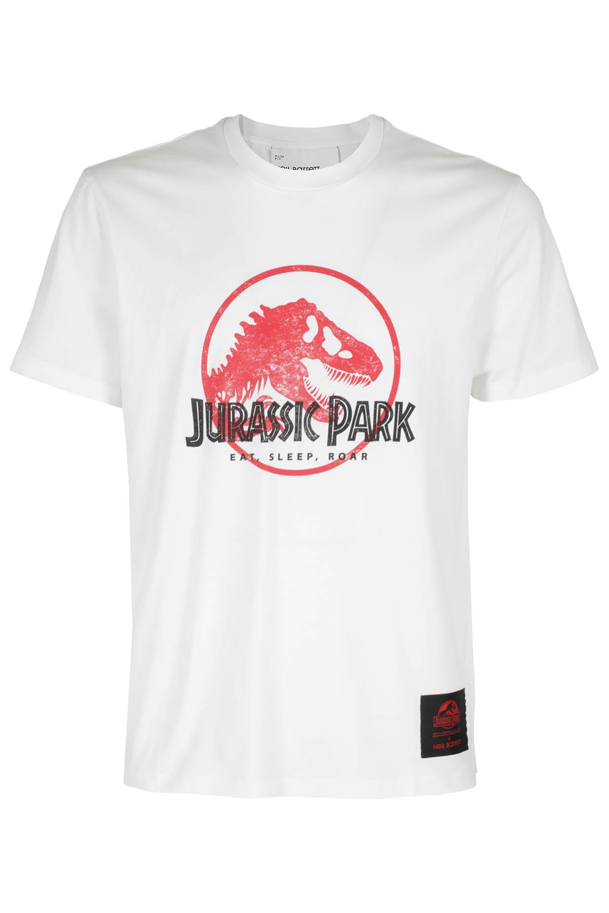 Shop Neil Barrett Jurassic Park Tshirt In Whi Blk Red