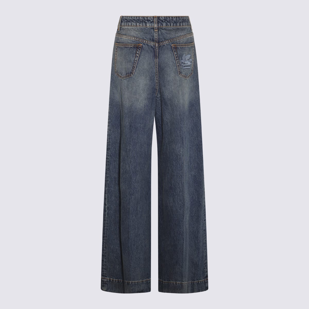 Shop Etro Dark Blue Cotton Jeans