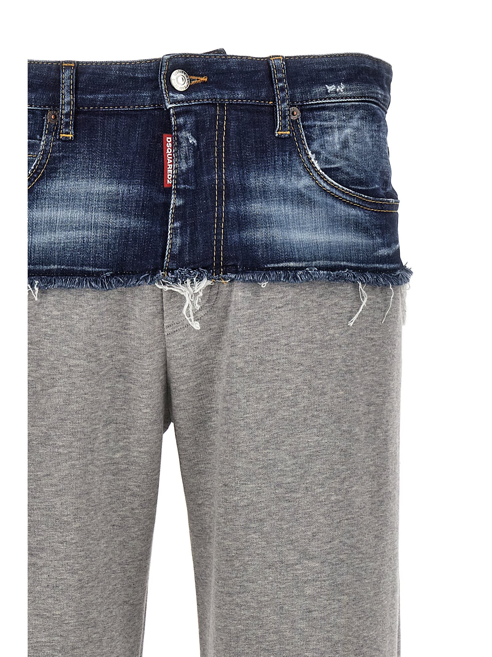 Shop Dsquared2 Hybrid Jean Pants In Blue/grey