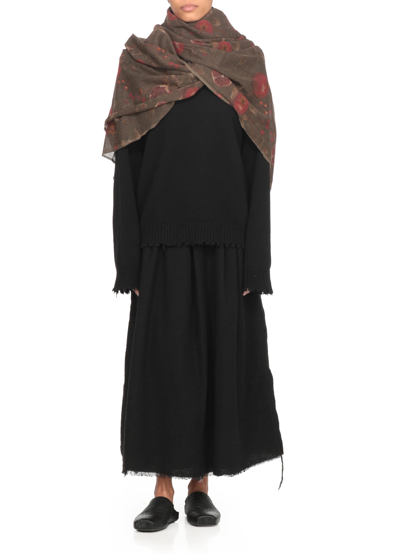 Uma Wang Pomegranate Pattern Scarf In Green