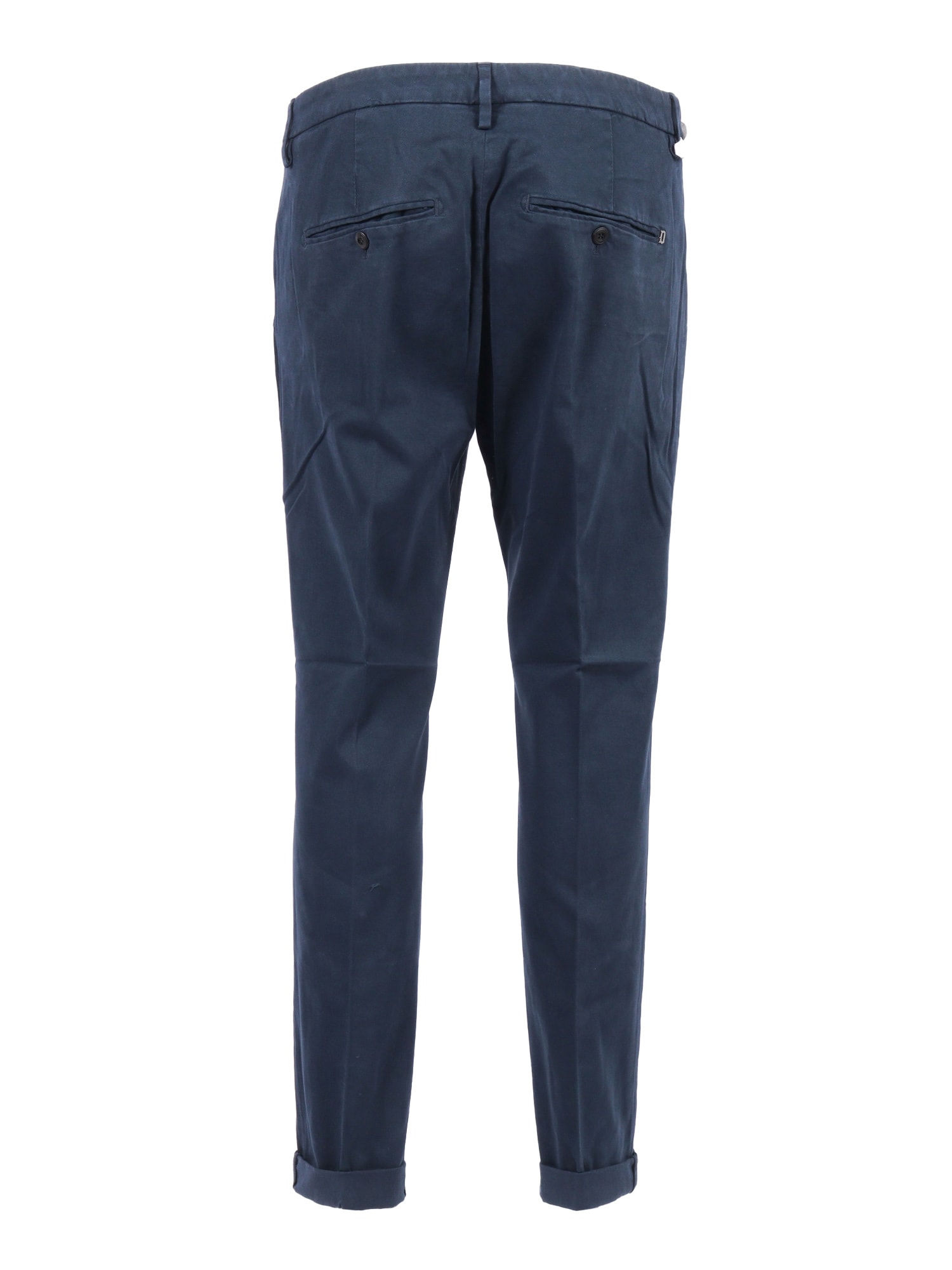 Dondup Gaubert Slim-fit In Gabardina Stretch Mano Calda Tinto In Capo Trousers In Blue