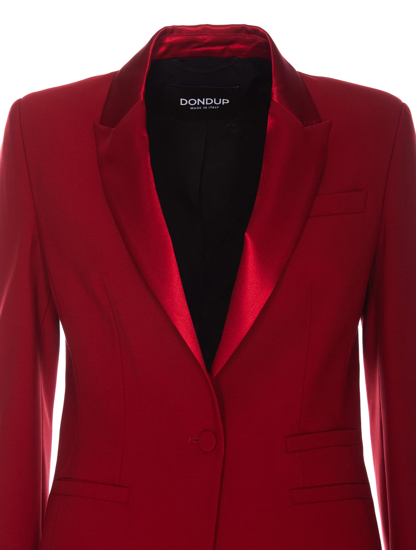 Shop Dondup Single Breast Wool Blazer In Red