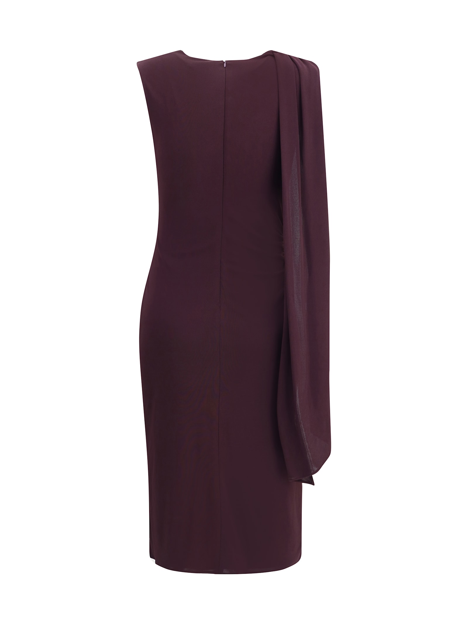 Tom Ford Jersey Midi Dress With Scarf In Burgundy