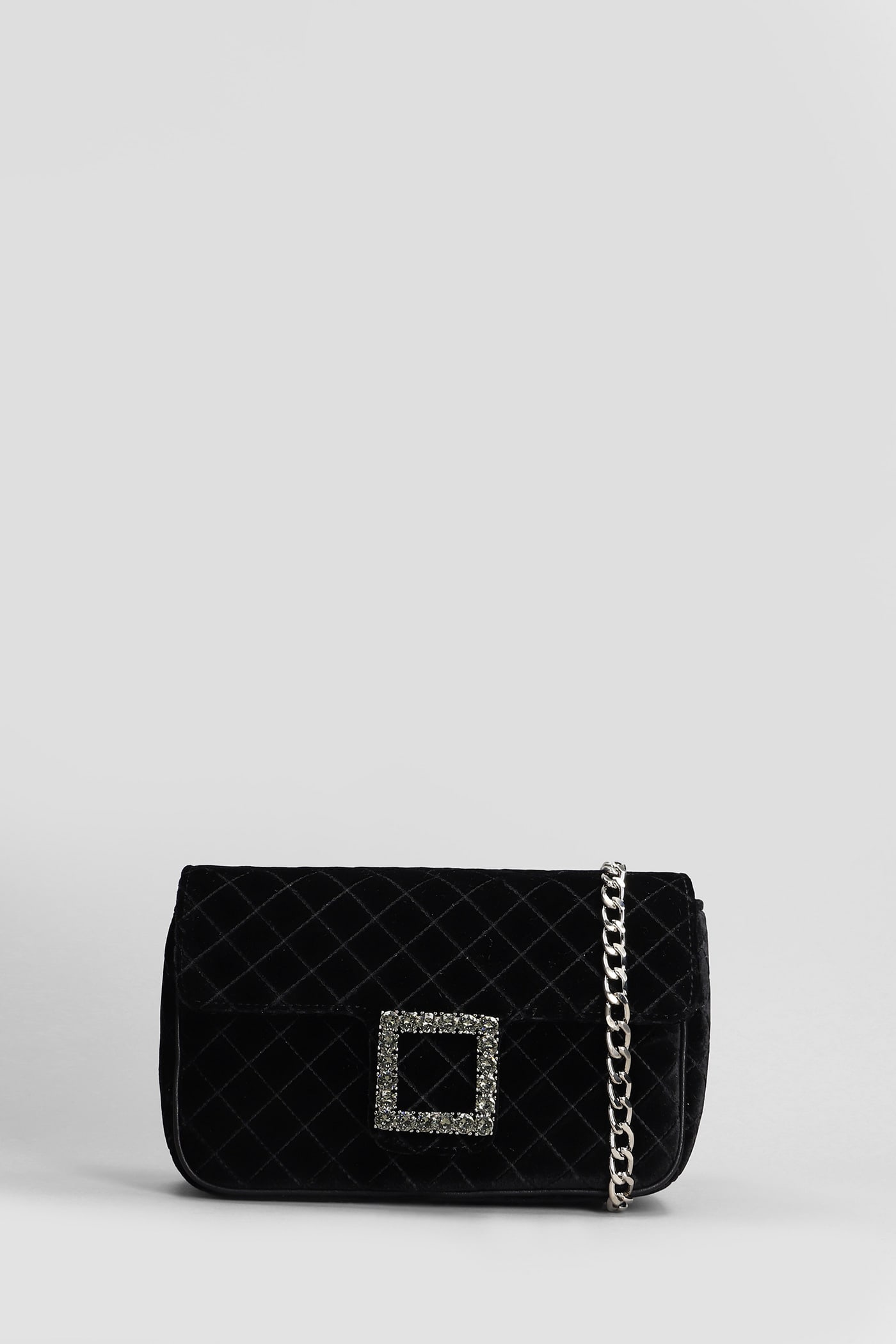 Roberto Festa Lunette Shoulder Bag In Black Velvet