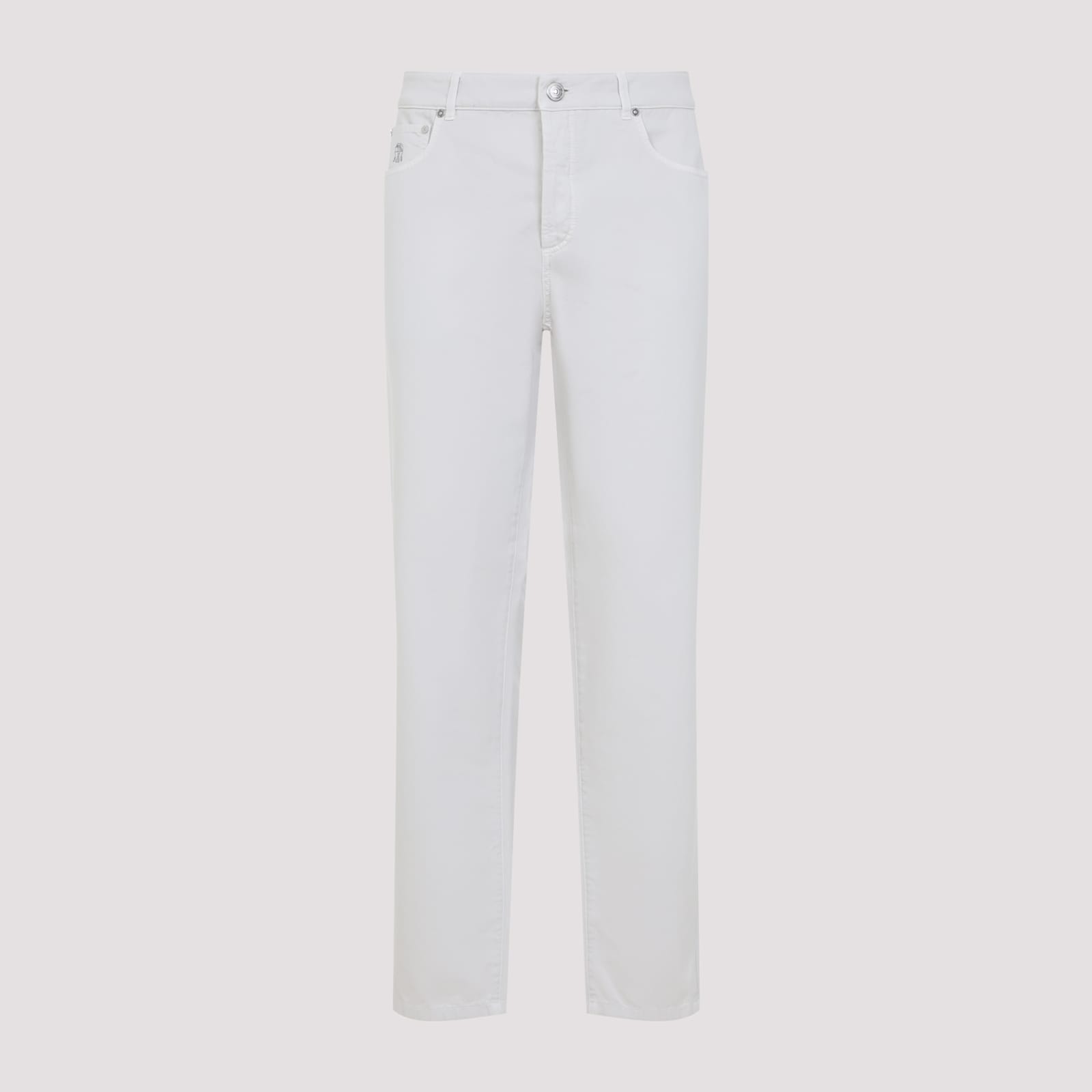 Brunello Cucinelli Cotton Jeans 5-pockets Construction In White