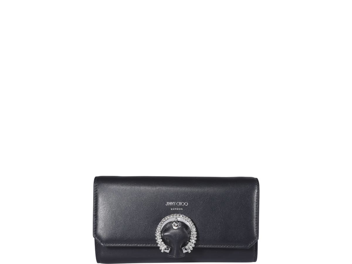 Jimmy Choo Wallet In Black/silver