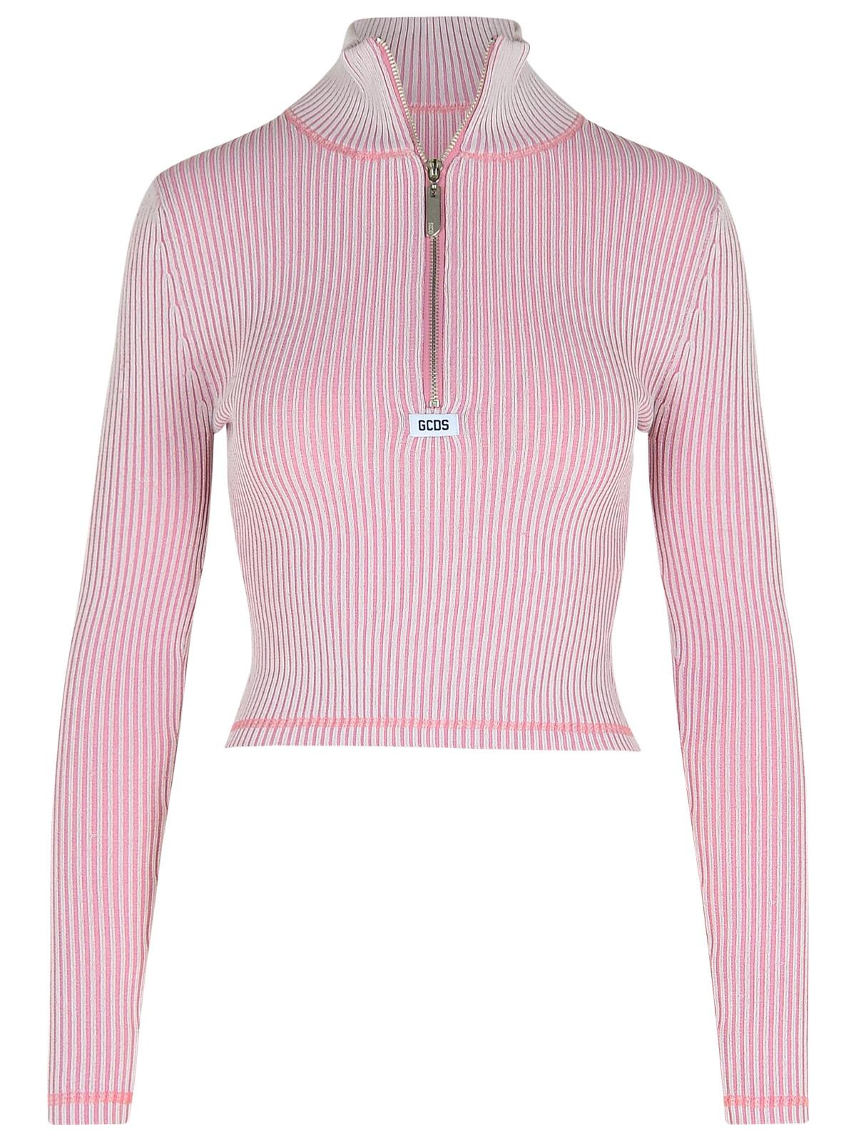 Turtleneck Sweater In Pink Viscose Blend