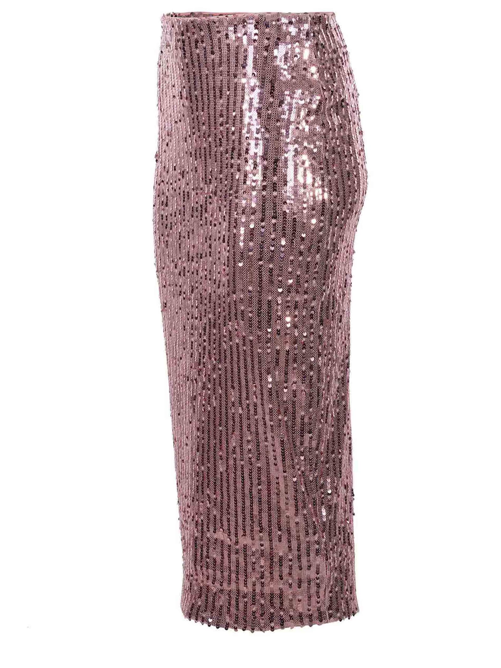 Rotate Birger Christensen Rotate Birgerchristensen Sequins Pencil Skirt In Silver Pink