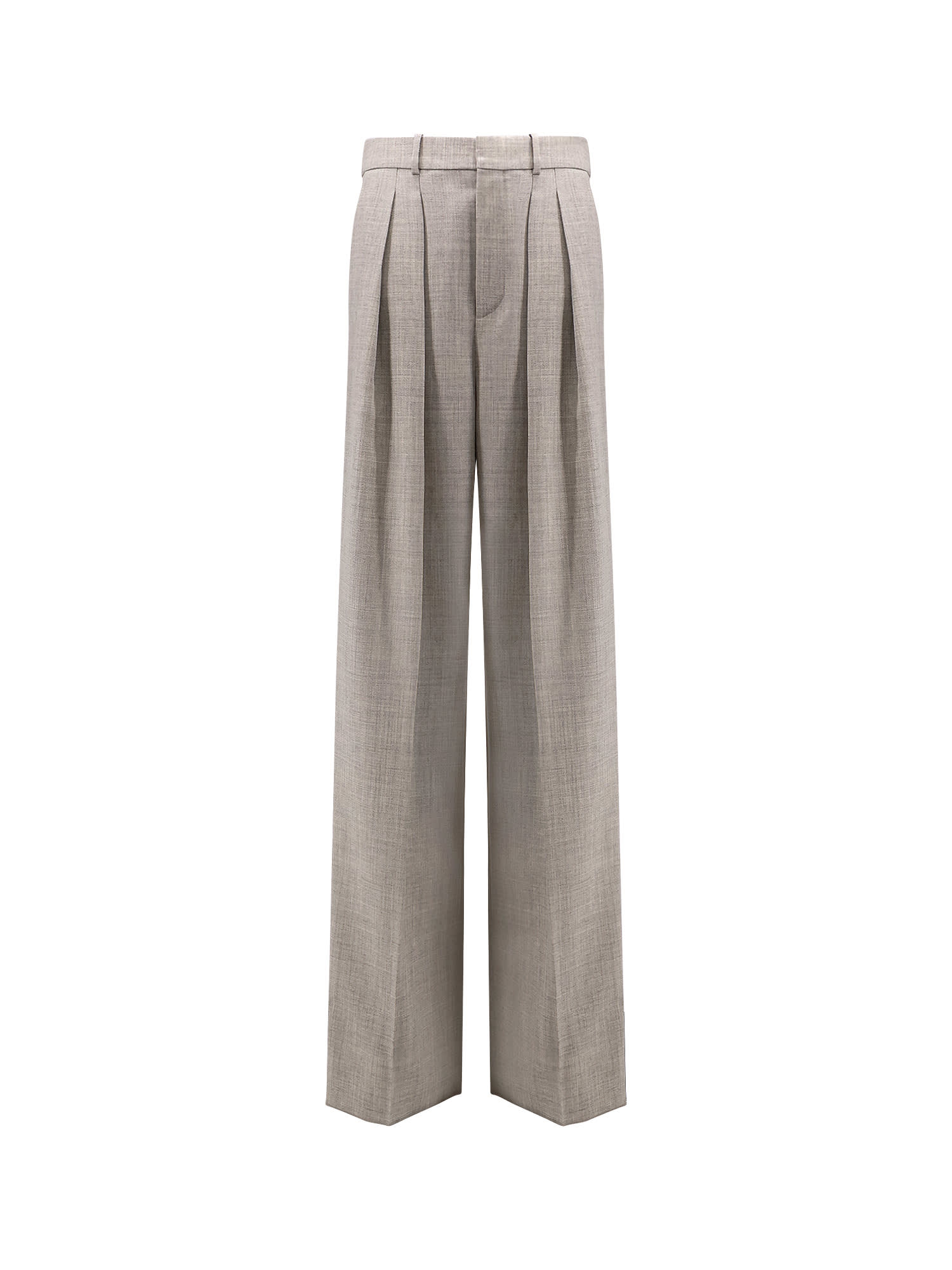 Saint Laurent Certified Wool Trousers With Wide Leg