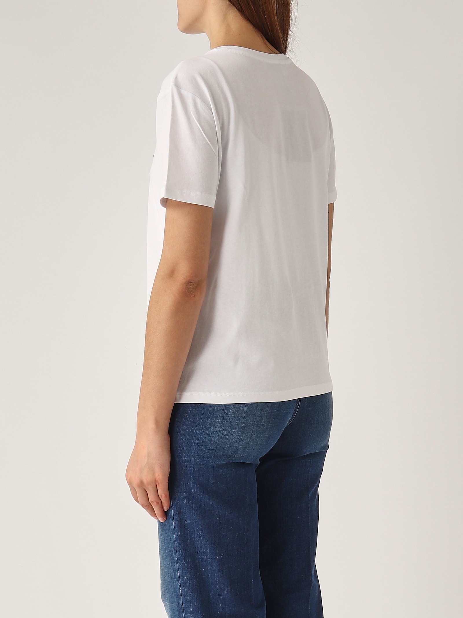 Twinset T-shirt Con Oval-t Metallico T-shirt In Bianco