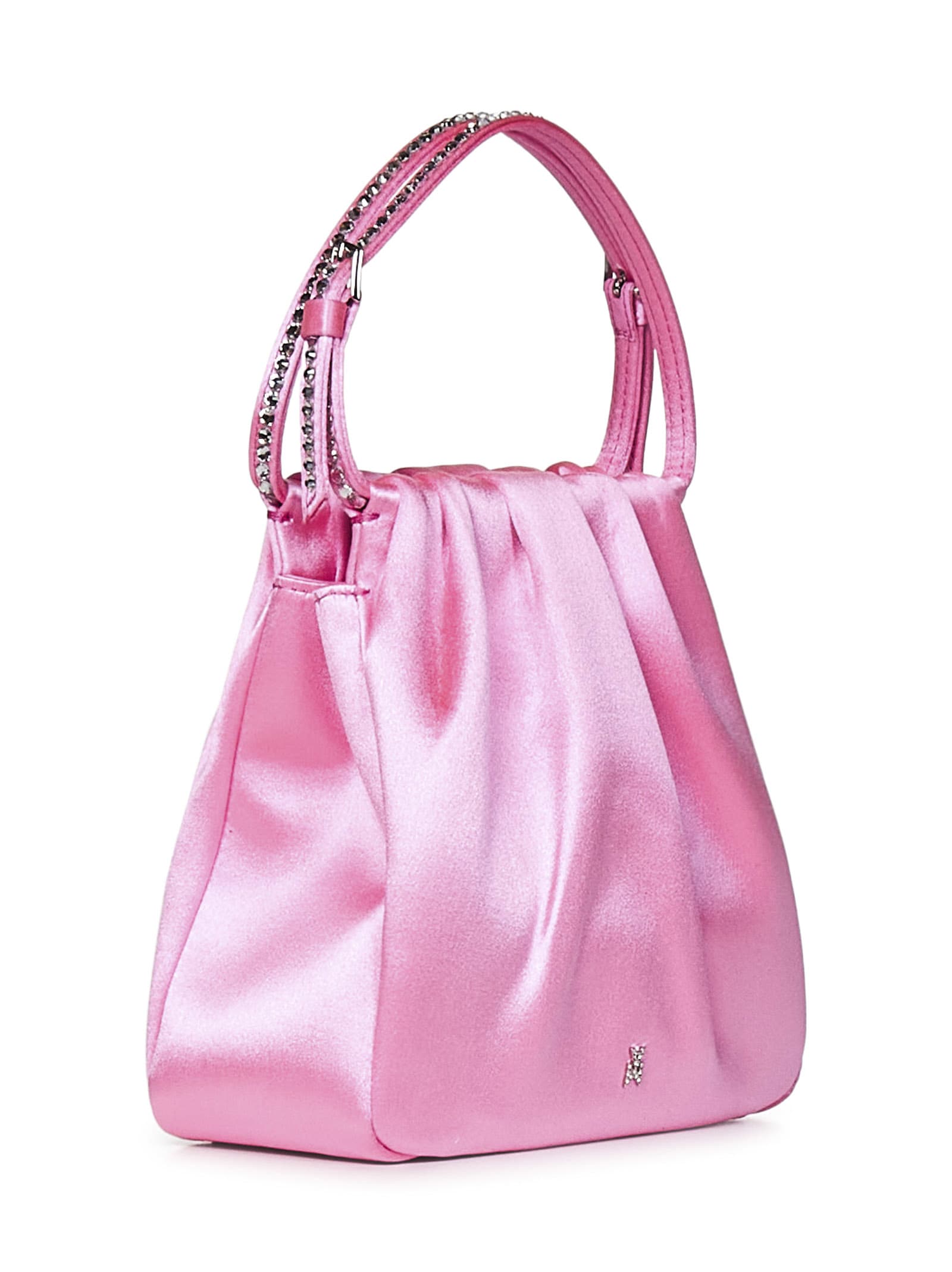 Shop Amina Muaddi Vittoria Crystal Handbag In Pink