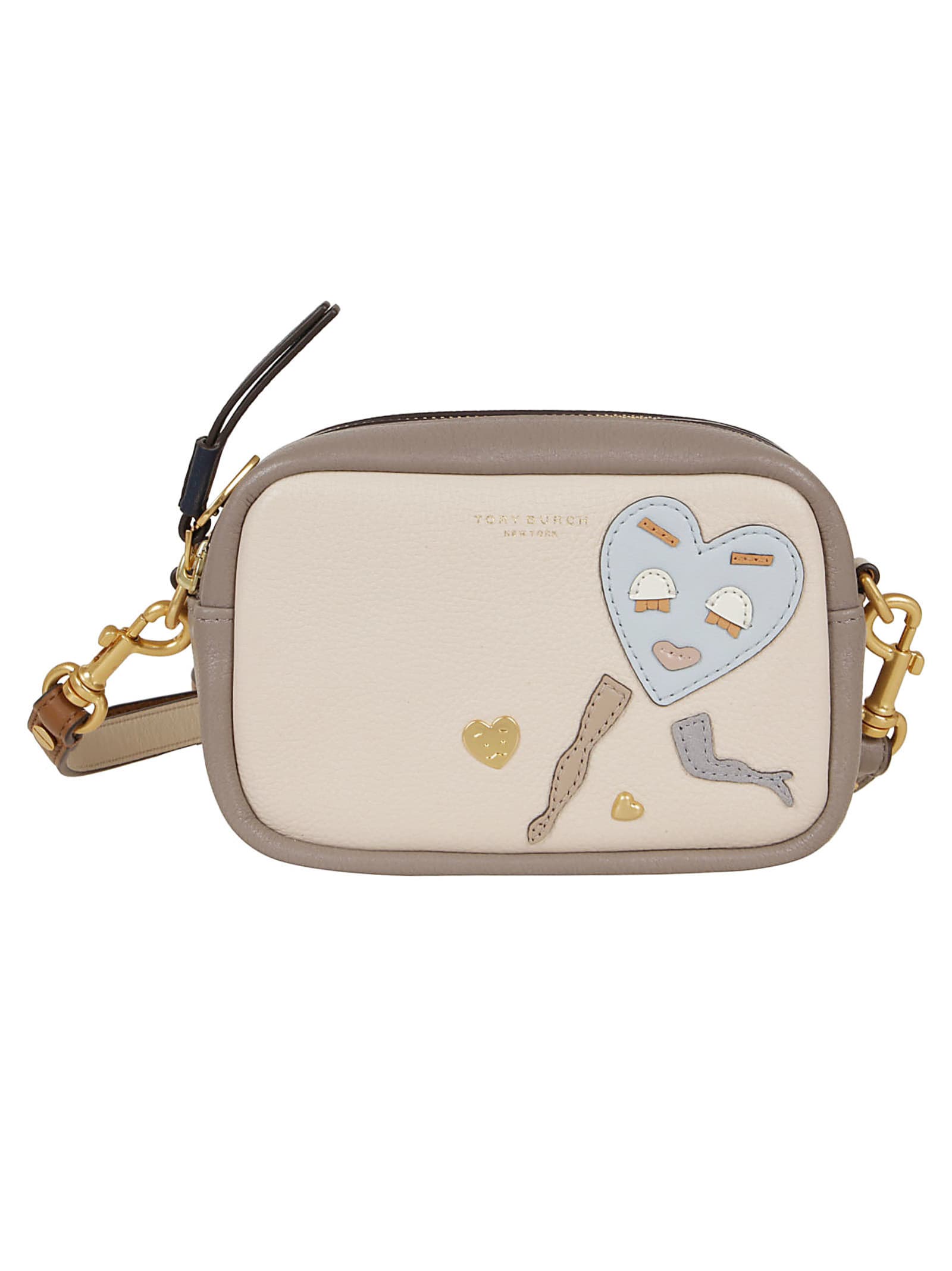 Tory Burch Perry Patchwork Mini Bag In Gray Heron New Cream | ModeSens