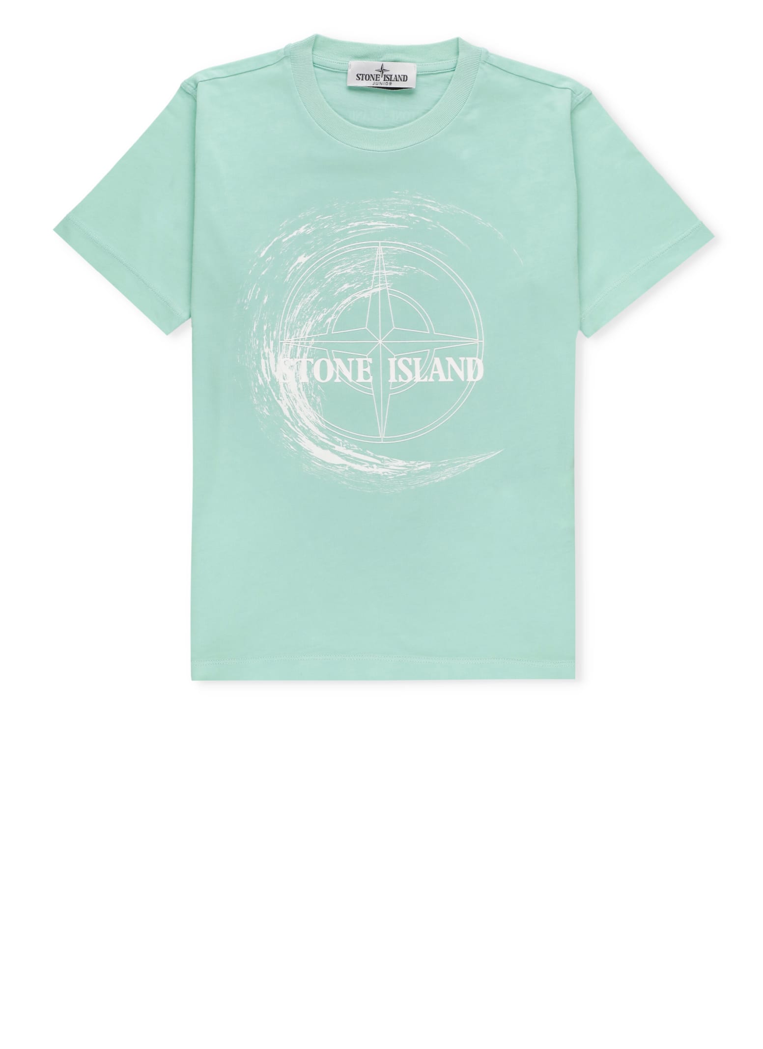 Stone Island Junior Kids' Cotton T-shirt In Green