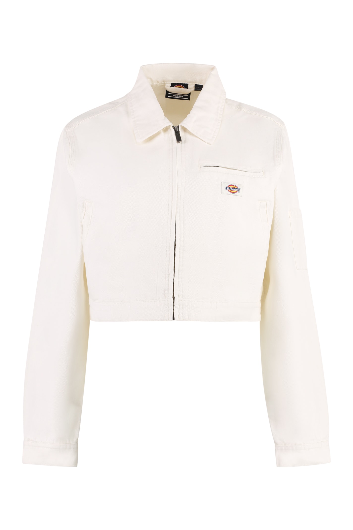 Dickies Zippered Cotton Jacket In White