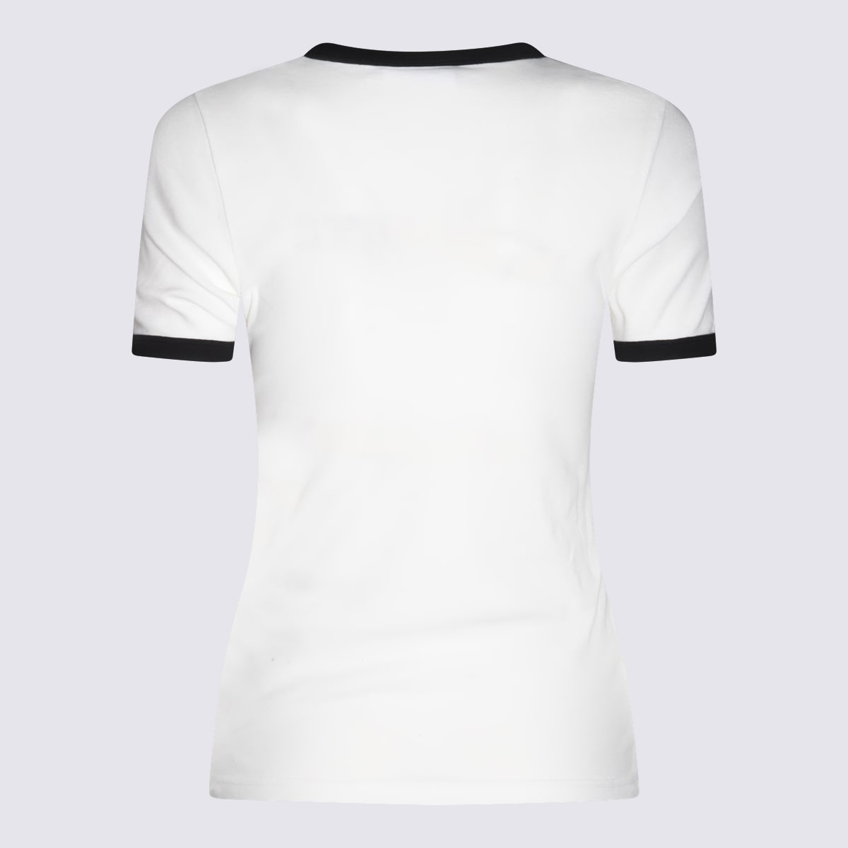 Shop Courrèges White Cotton T-shirt In Heritage White/black