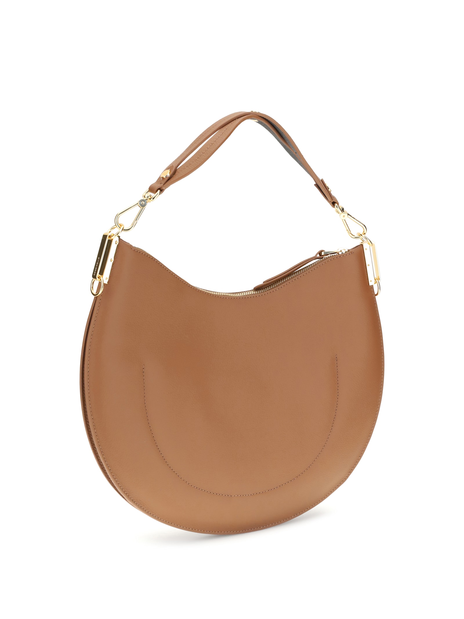 Coccinelle Large Sunup Half-moon Calfskin Shoulder Bag