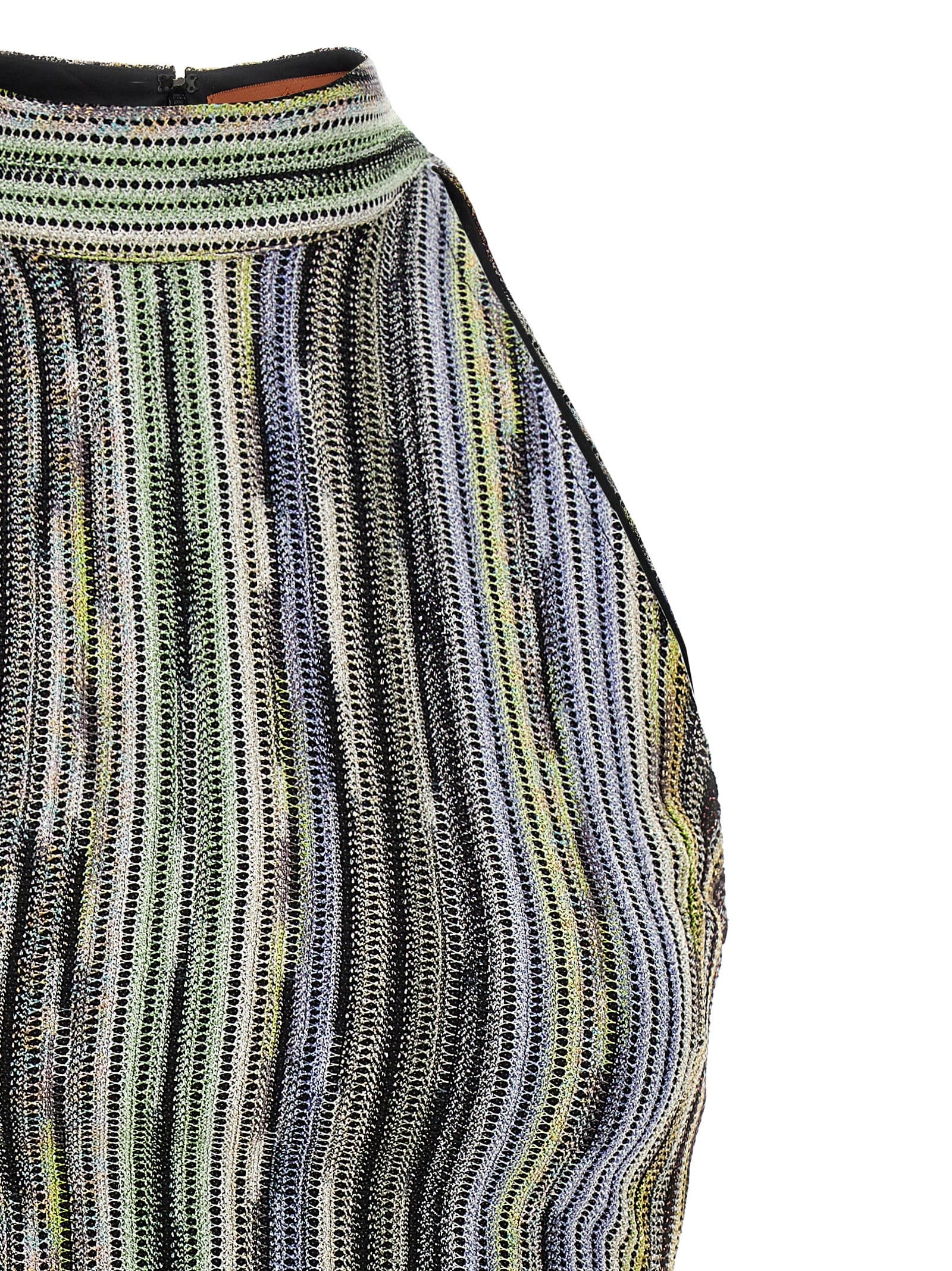 Missoni Striped Knit Halter Neckline Sleeveless Dress In Multi