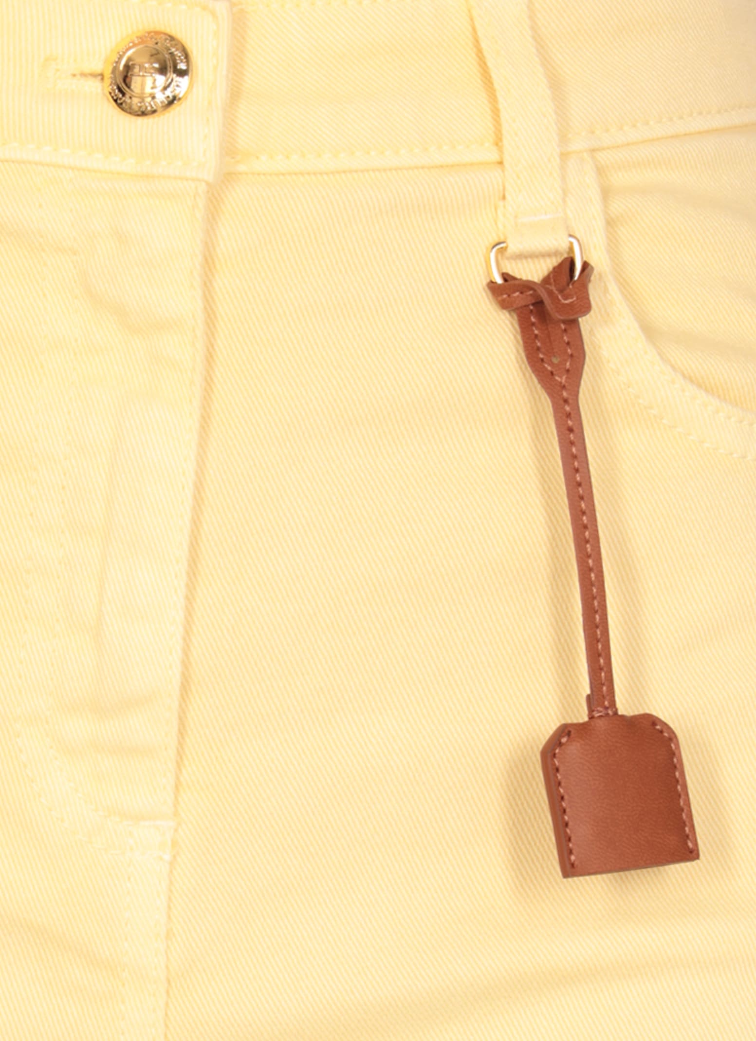 Elisabetta Franchi Cotton Jeans In Yellow