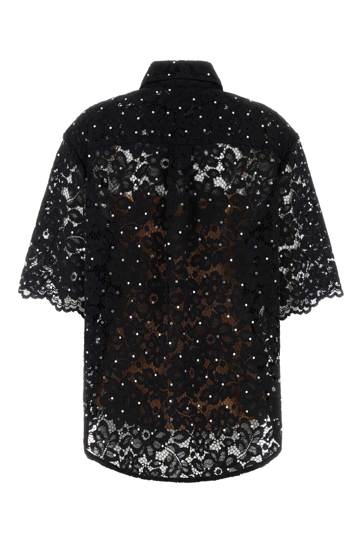 Michael Kors Floral Lace Shirt In Black