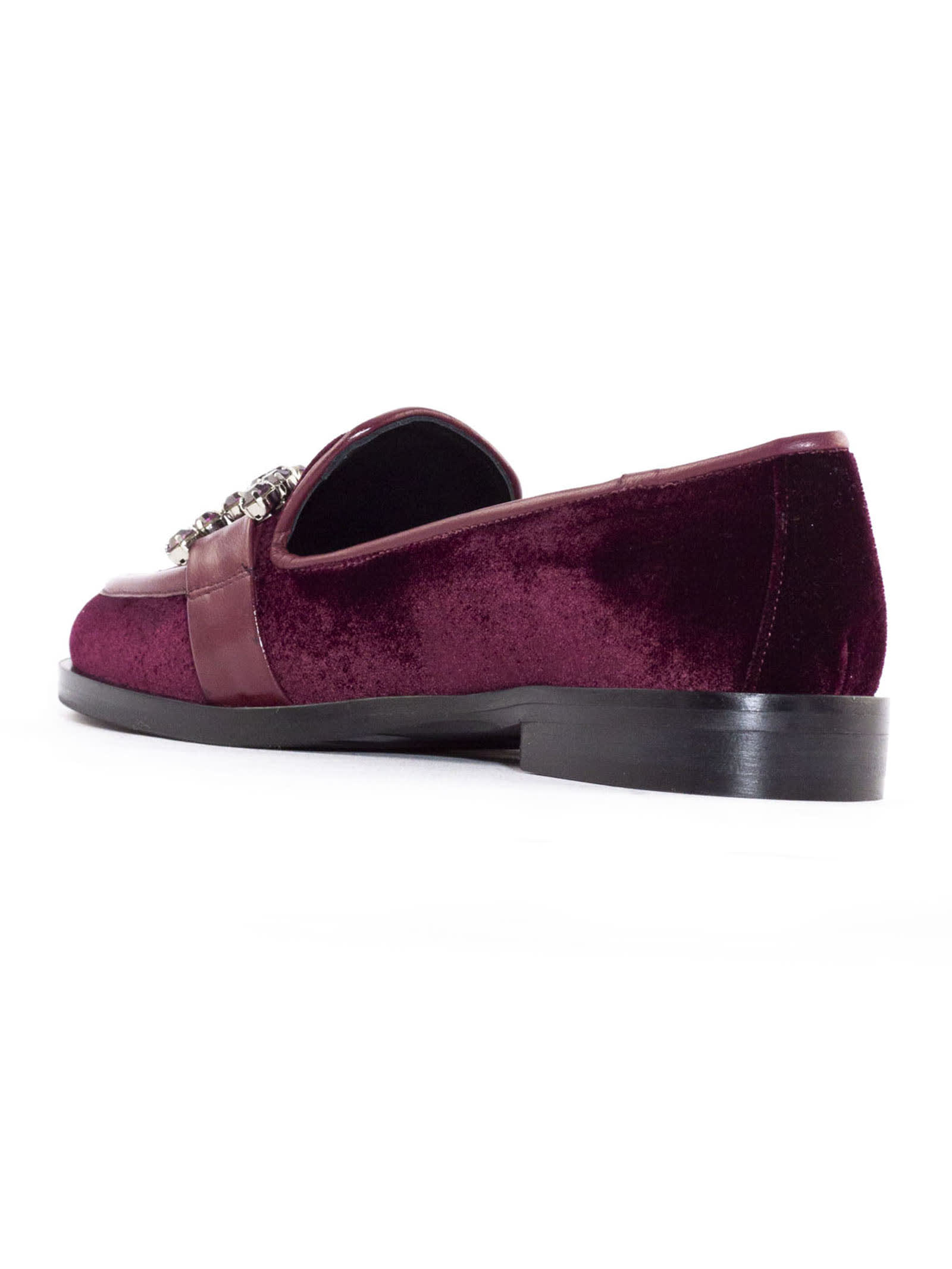 Shop Roberto Festa Burgundy Velvet Joys Loafer In Bordeaux