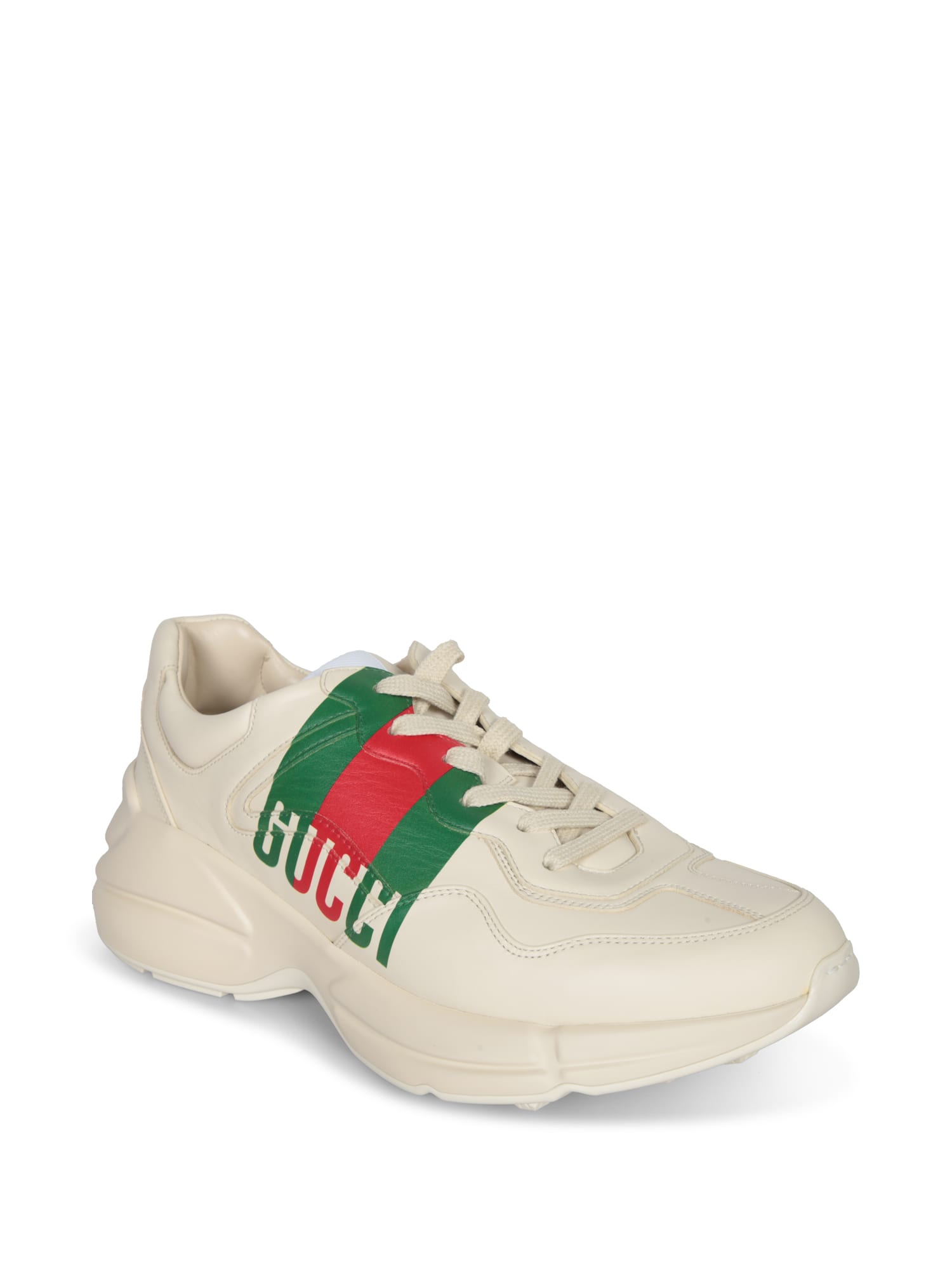 Gucci Off White Logo Sneakers In Neutral