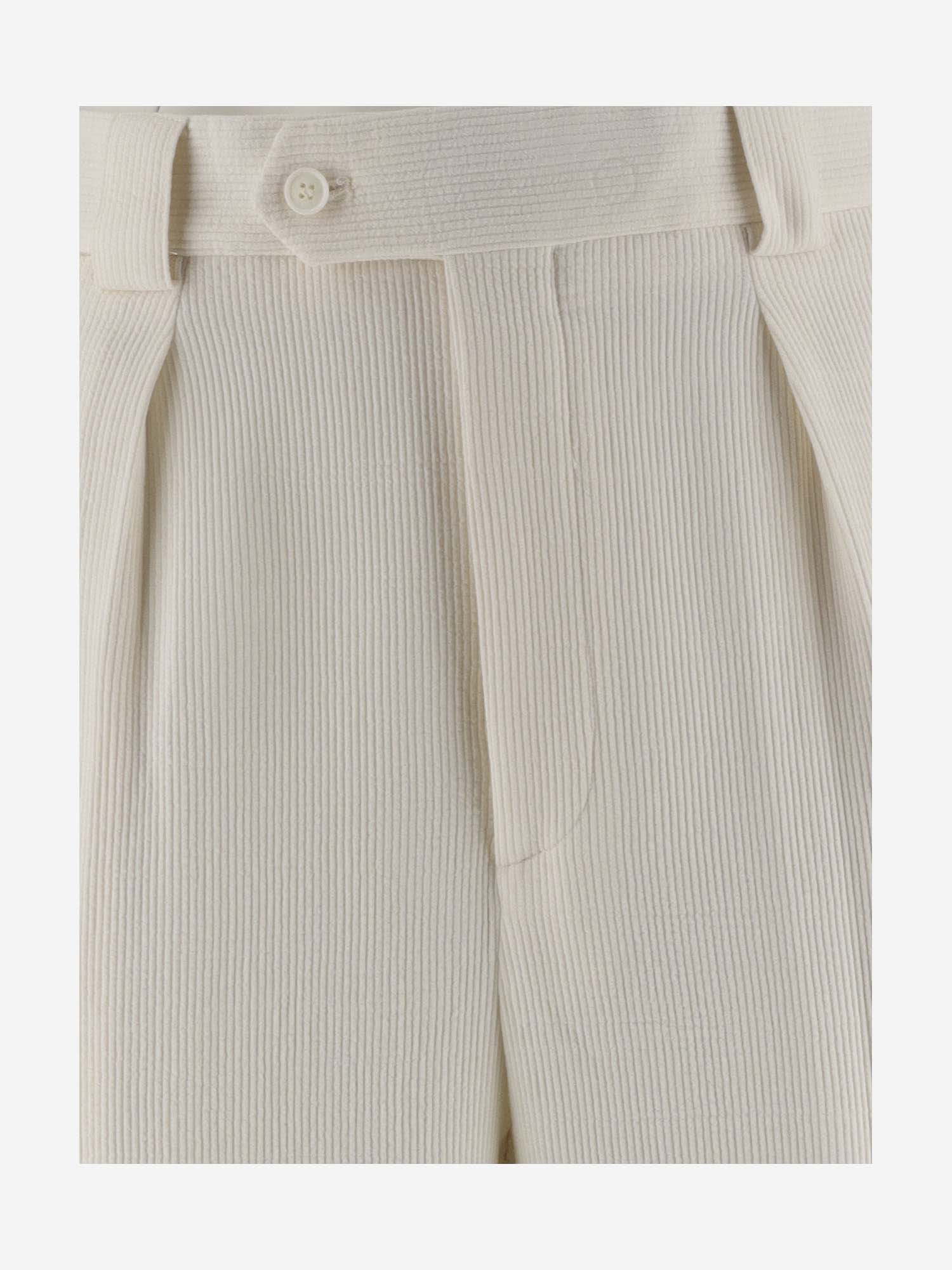 Shop Giorgio Armani Wool And Viscose Blend Pants In White