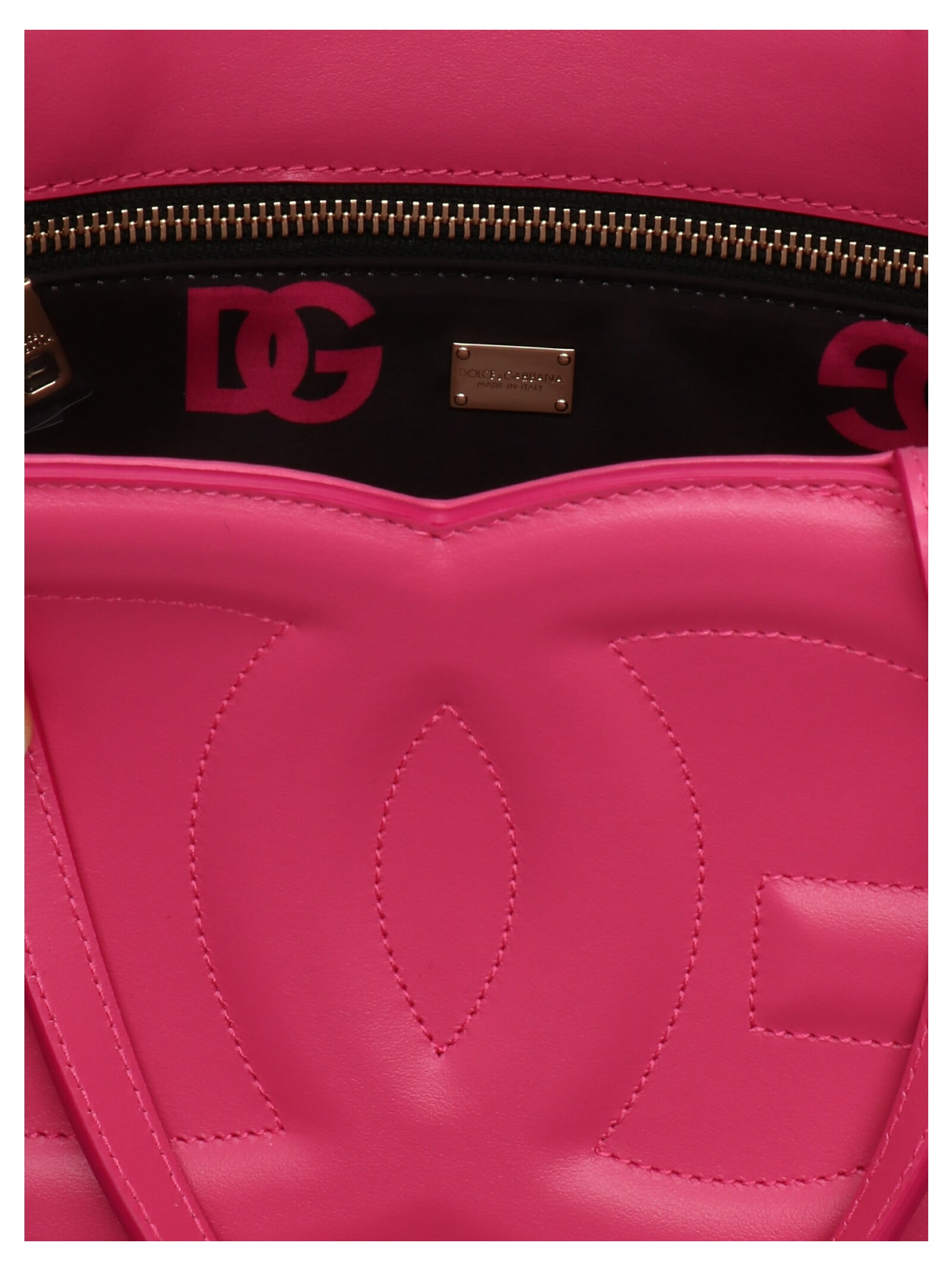 Shop Dolce & Gabbana Small Logo Shopping Bag In Fuchsia