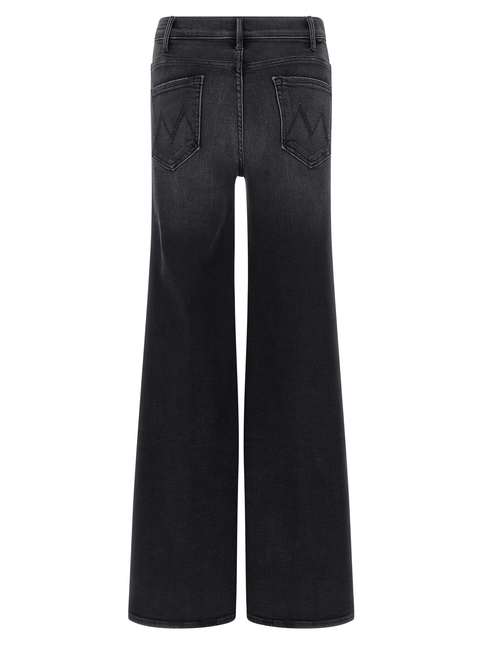 Mother The Hustler Roller Sneak Fray Jeans In Black