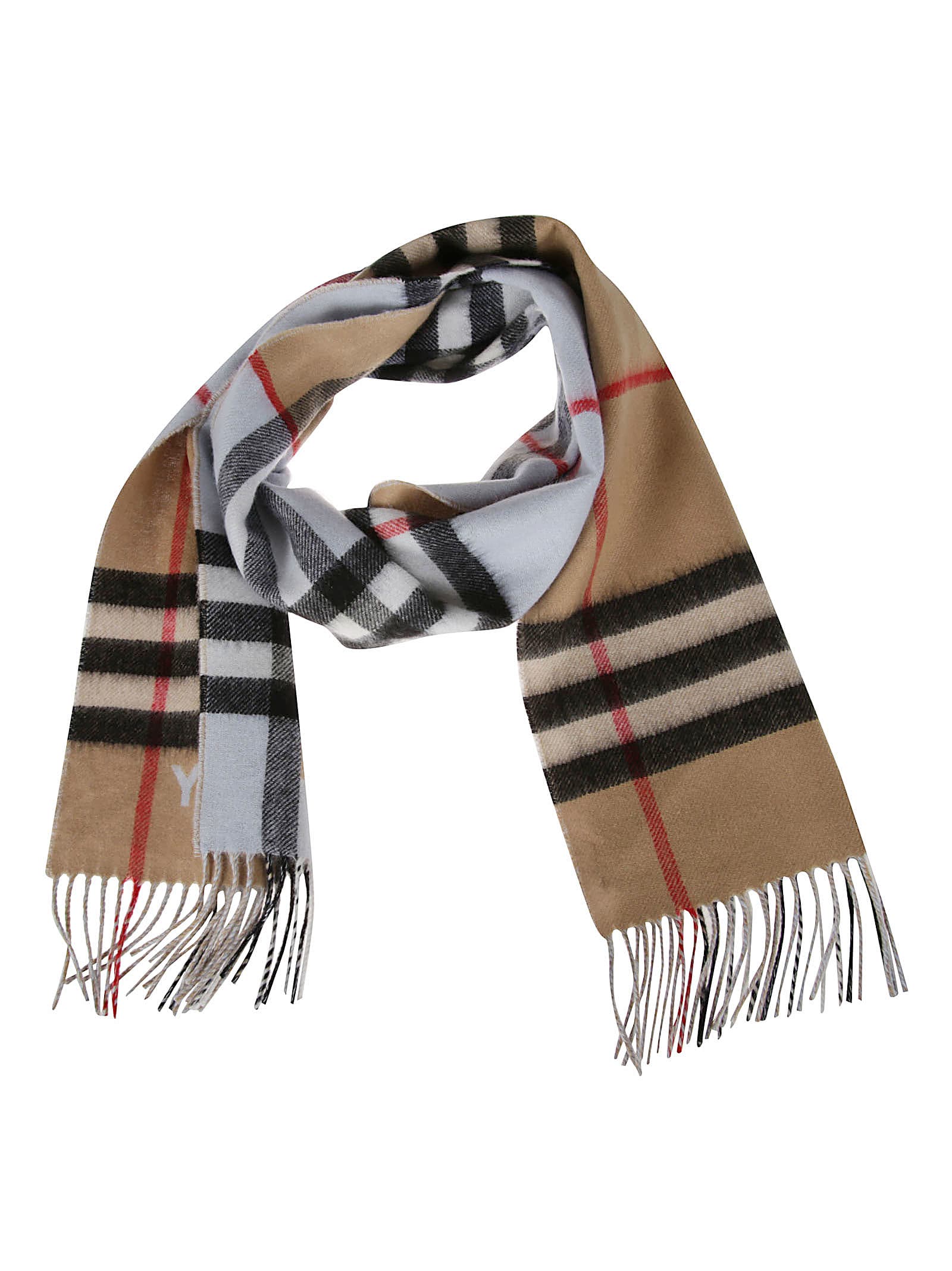 Burberry Check Classic Scarf In Arc Beige/pale Blue
