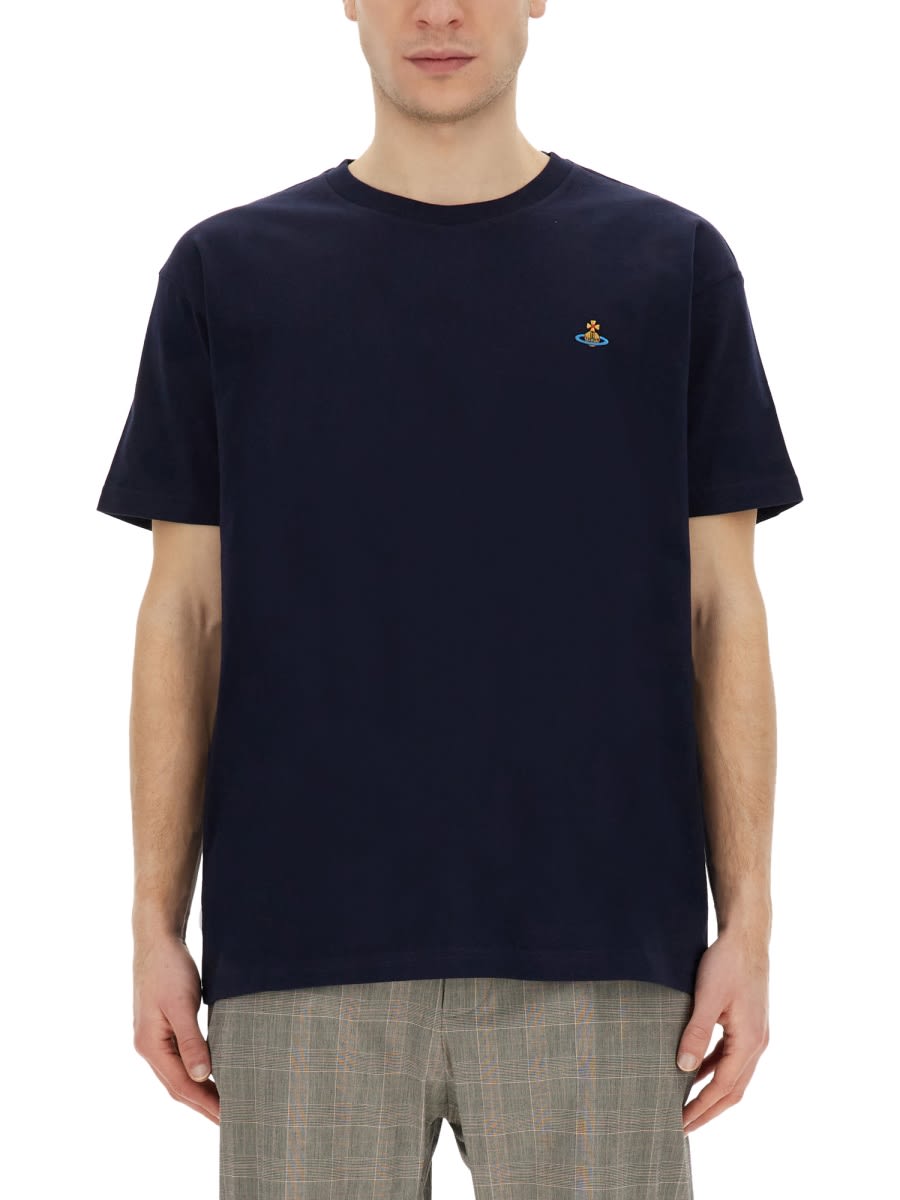 Shop Vivienne Westwood T-shirt With Logo In Blue
