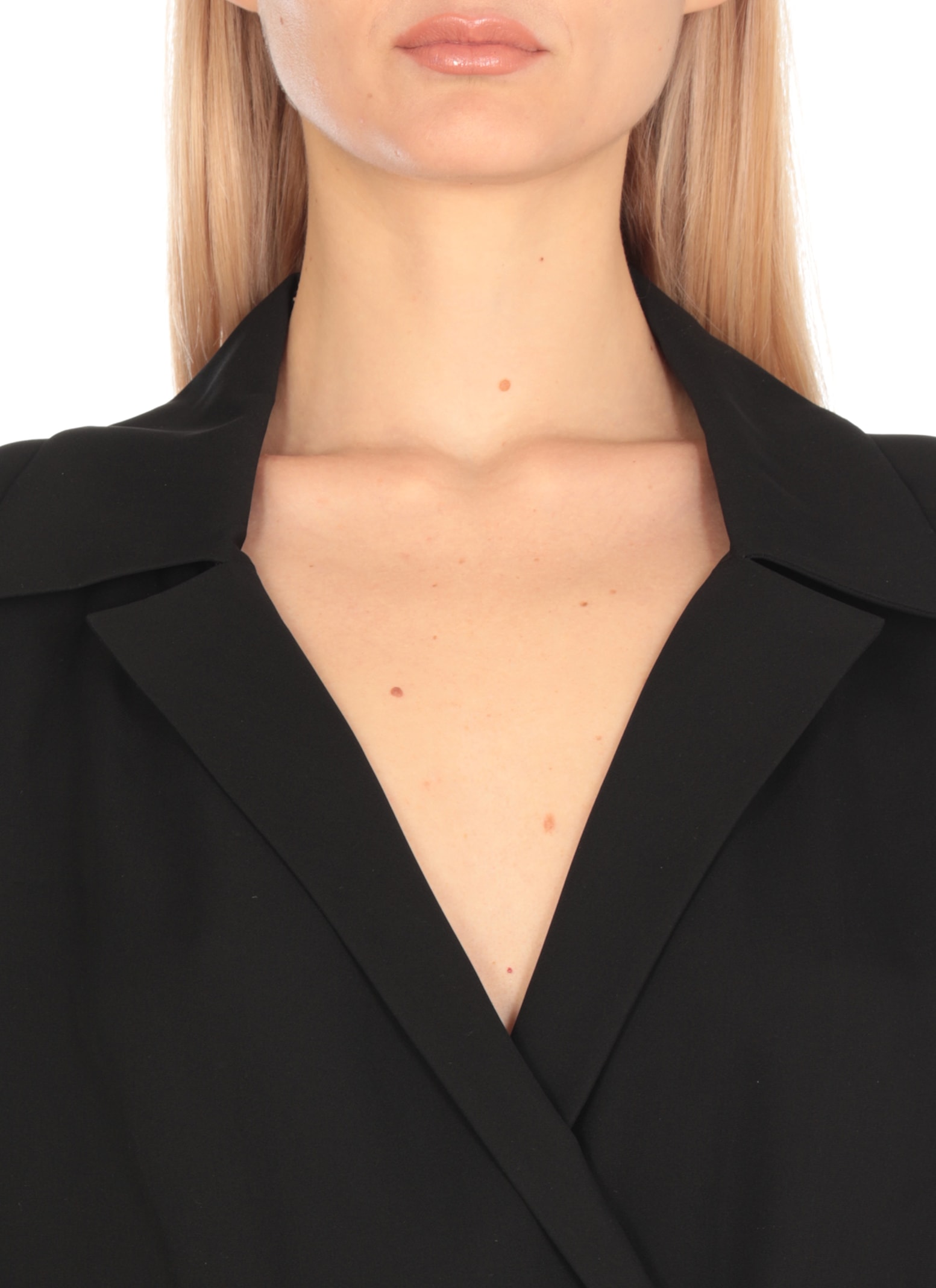 Khaite Ashton Double Breasted Silk Top In Black