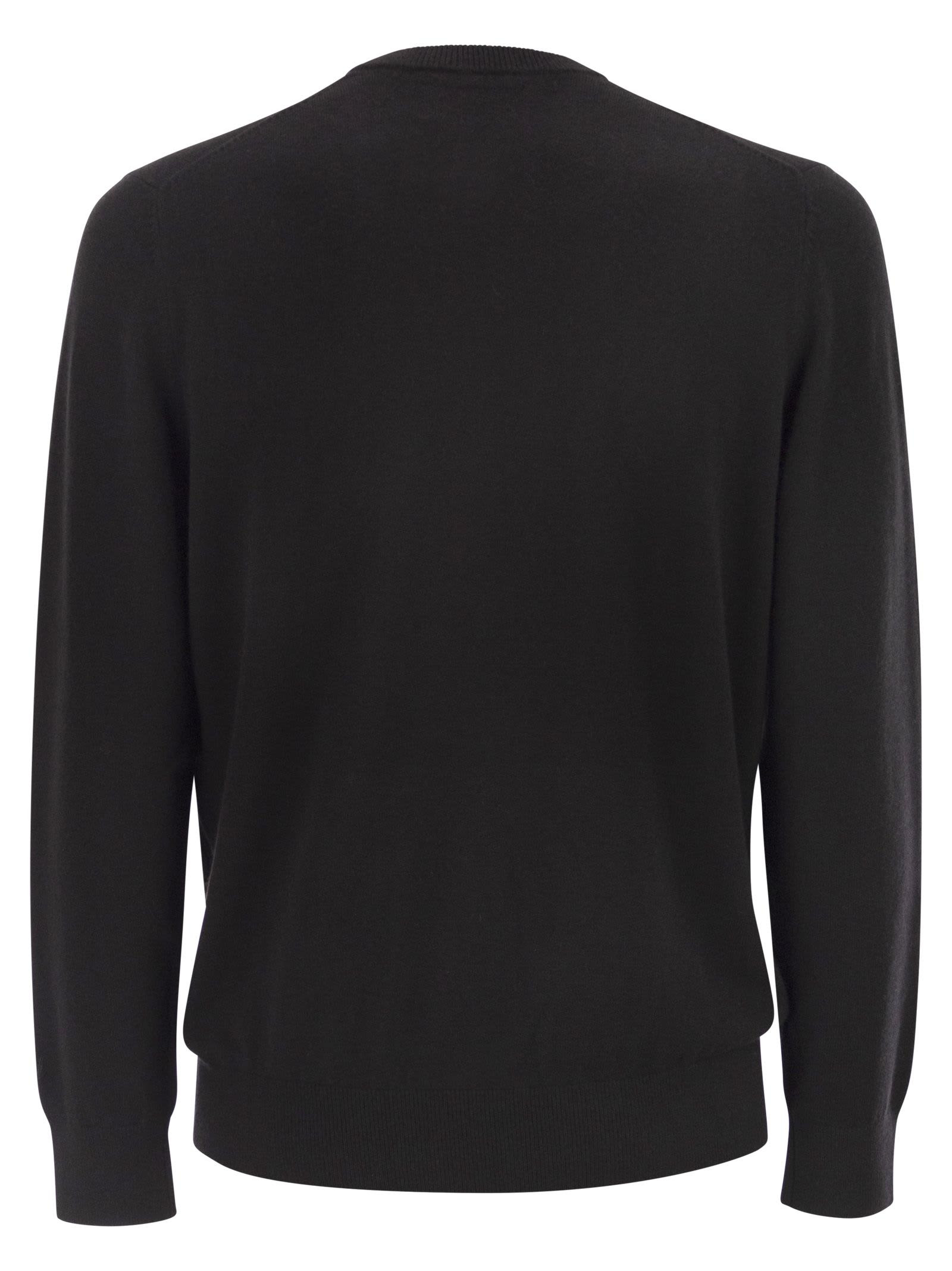 Mc2 Saint Barth Heron - Crew Neck Jumper With Embroidery On The Chest In Black