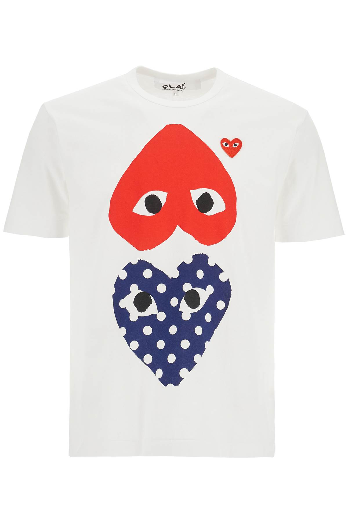 Comme des Garçons Play Unisex T-shirt In White Cotton With Graphic Heart