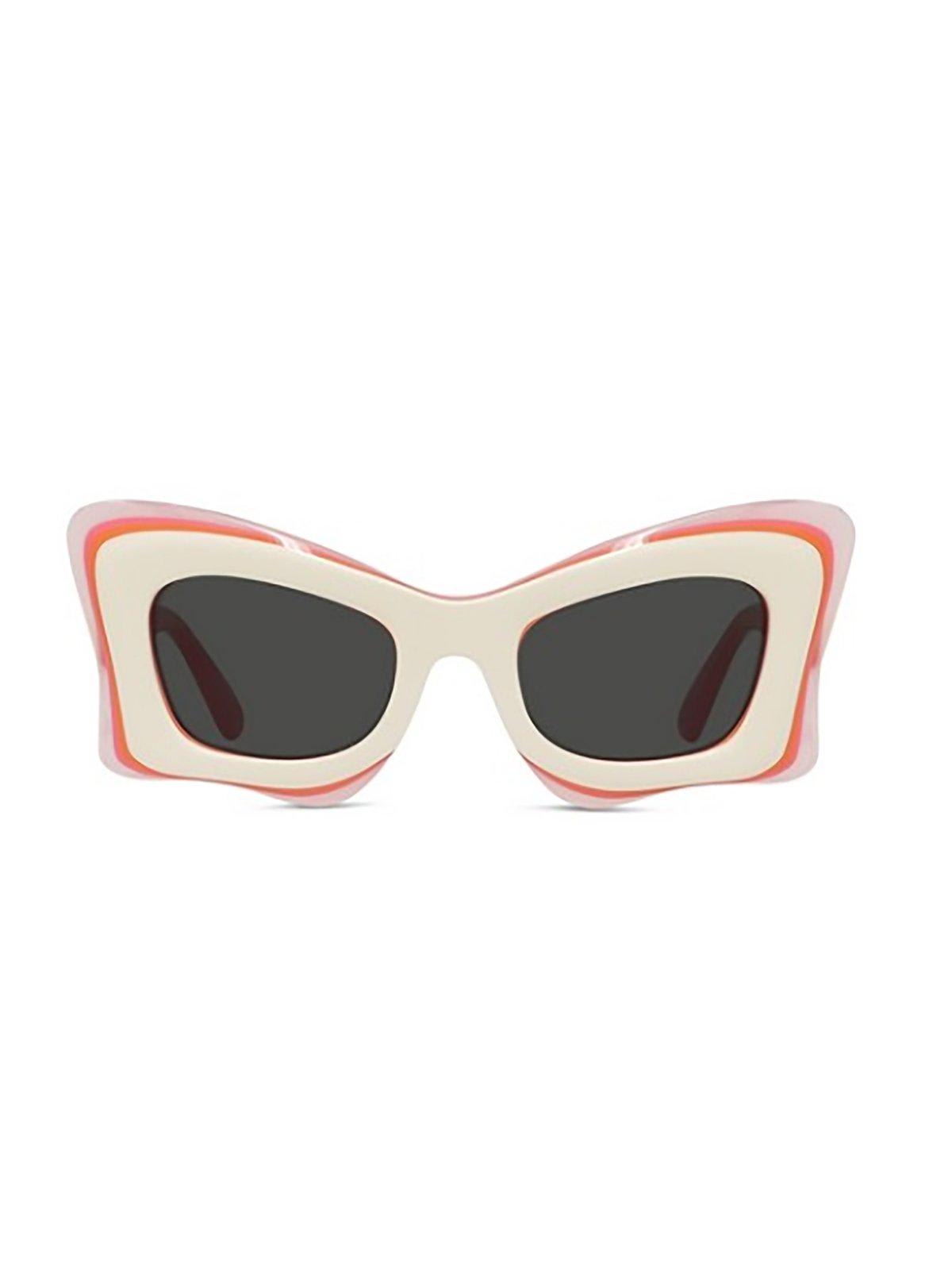 Shop Loewe Butterfly Frame Sunglasses In 59a