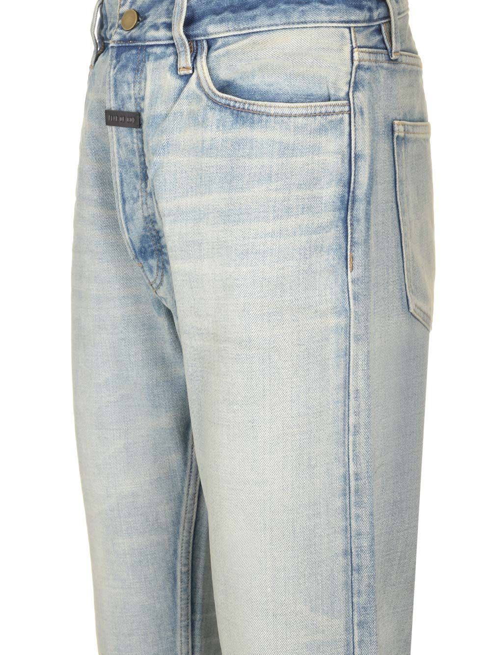 Shop Fear Of God Classic Straight Leg Jeans In Light Blue