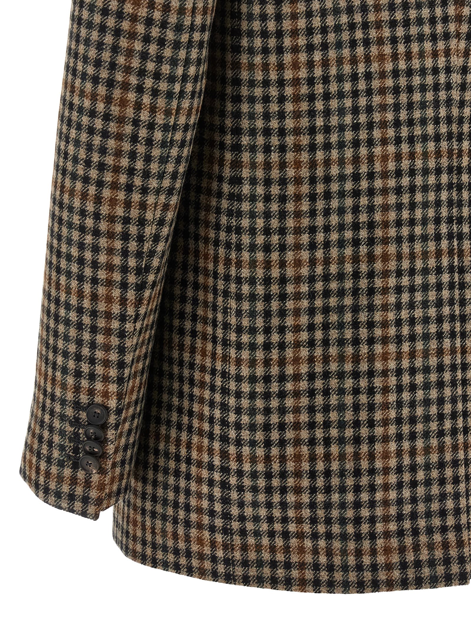 Tagliatore Notched Lapels Checked Blazer In Brown
