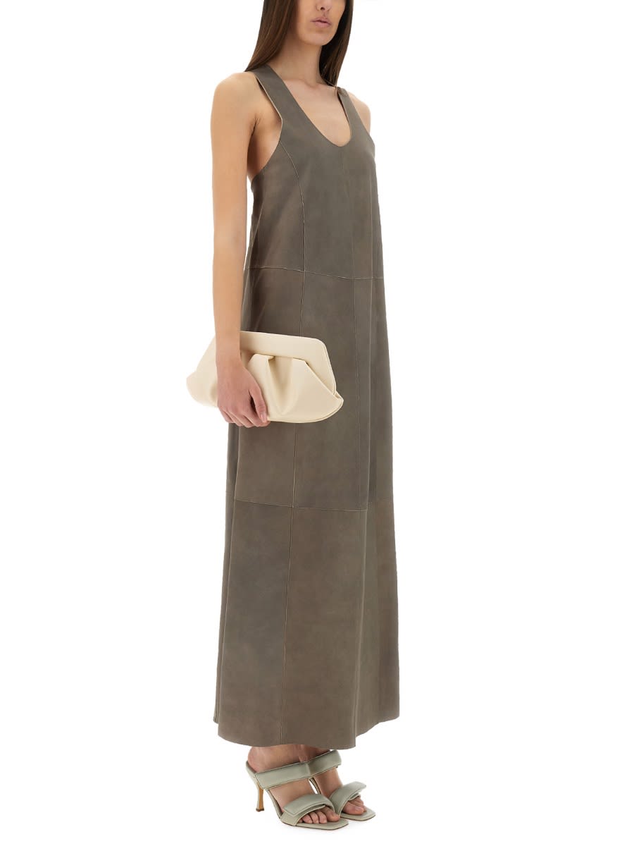 Shop Alysi Suede Dress In Grey