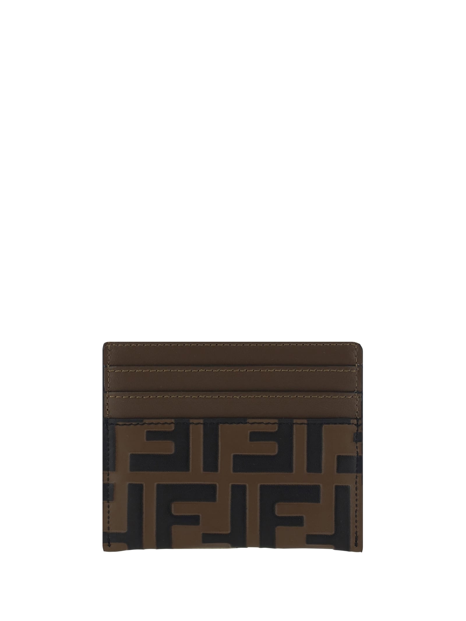 Shop Fendi Card Holder In Brown