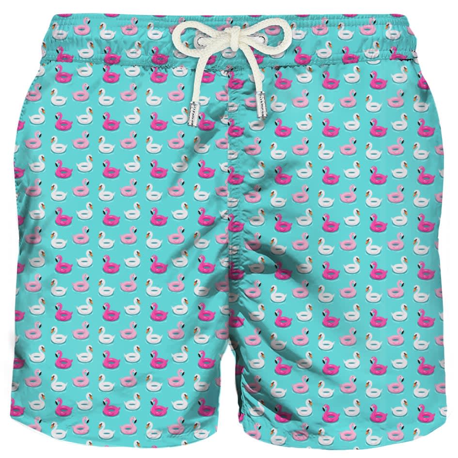 MC2 Saint Barth Light Fabric Swim Shorts Flamingo Micro Print