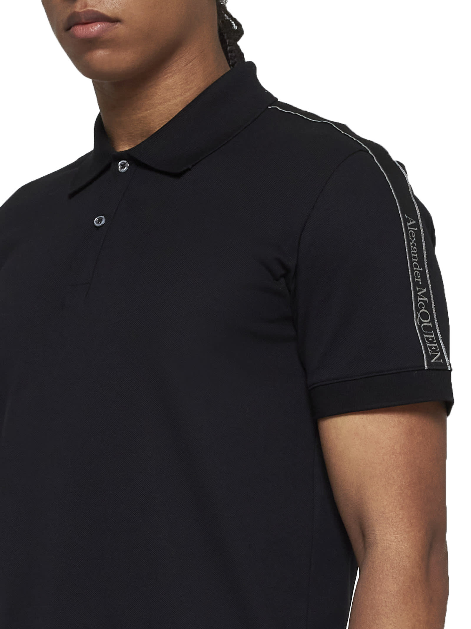 Shop Alexander Mcqueen Polo Shirt In Black