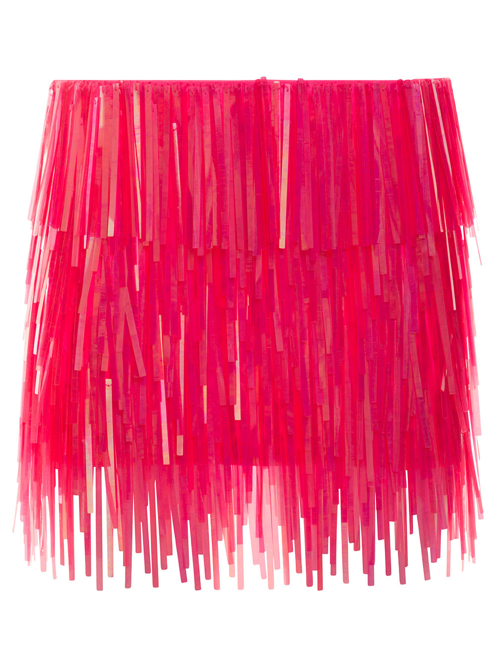 Sportmax Fuchsia Mini Skirt With Vertical Paillettes Fringes Woman In Fuxia