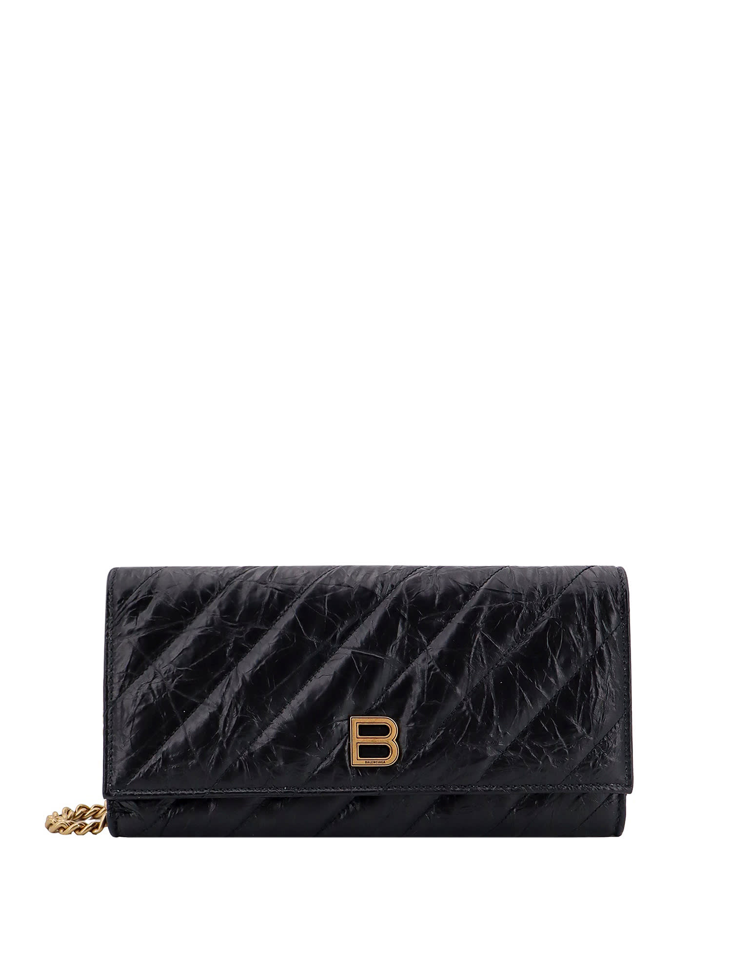 Shop Balenciaga Crush Wallet In Black