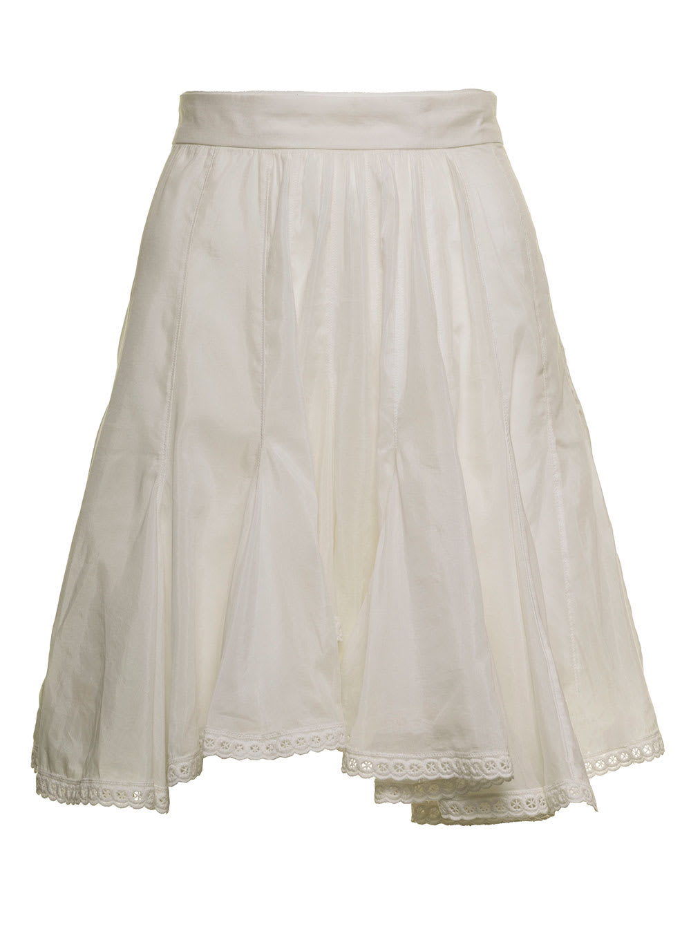 Isabel Marant Griselda White Cotton And Silk Skirt