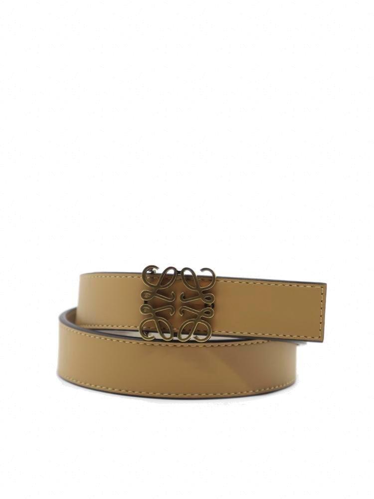 Shop Loewe Anagram Buckle Reversible Belt In Warm Desert Light