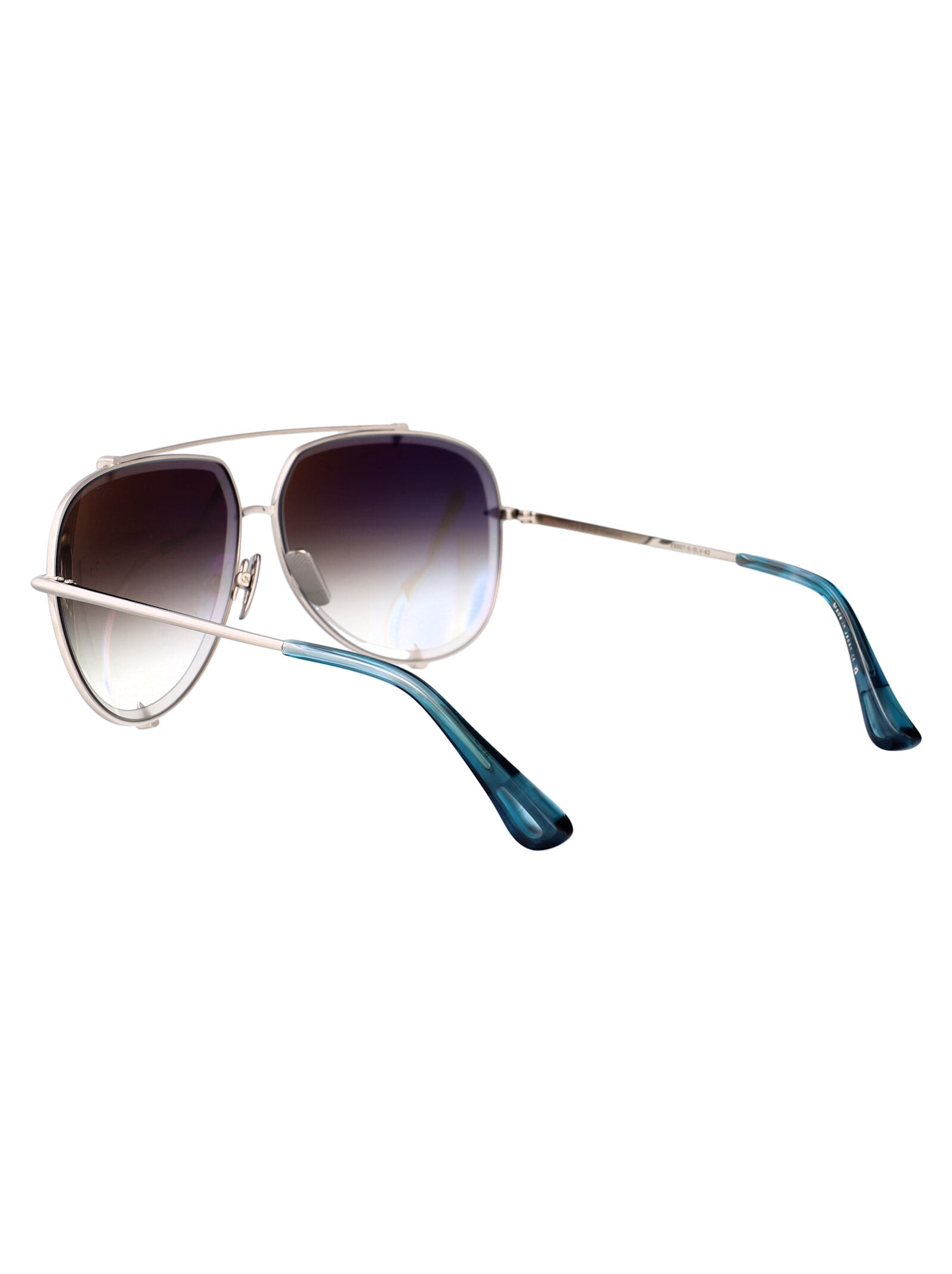 Dita Talon Sunglasses In Silver W/ Dark Grey To Clear - Soft Blue Mirror - Ar