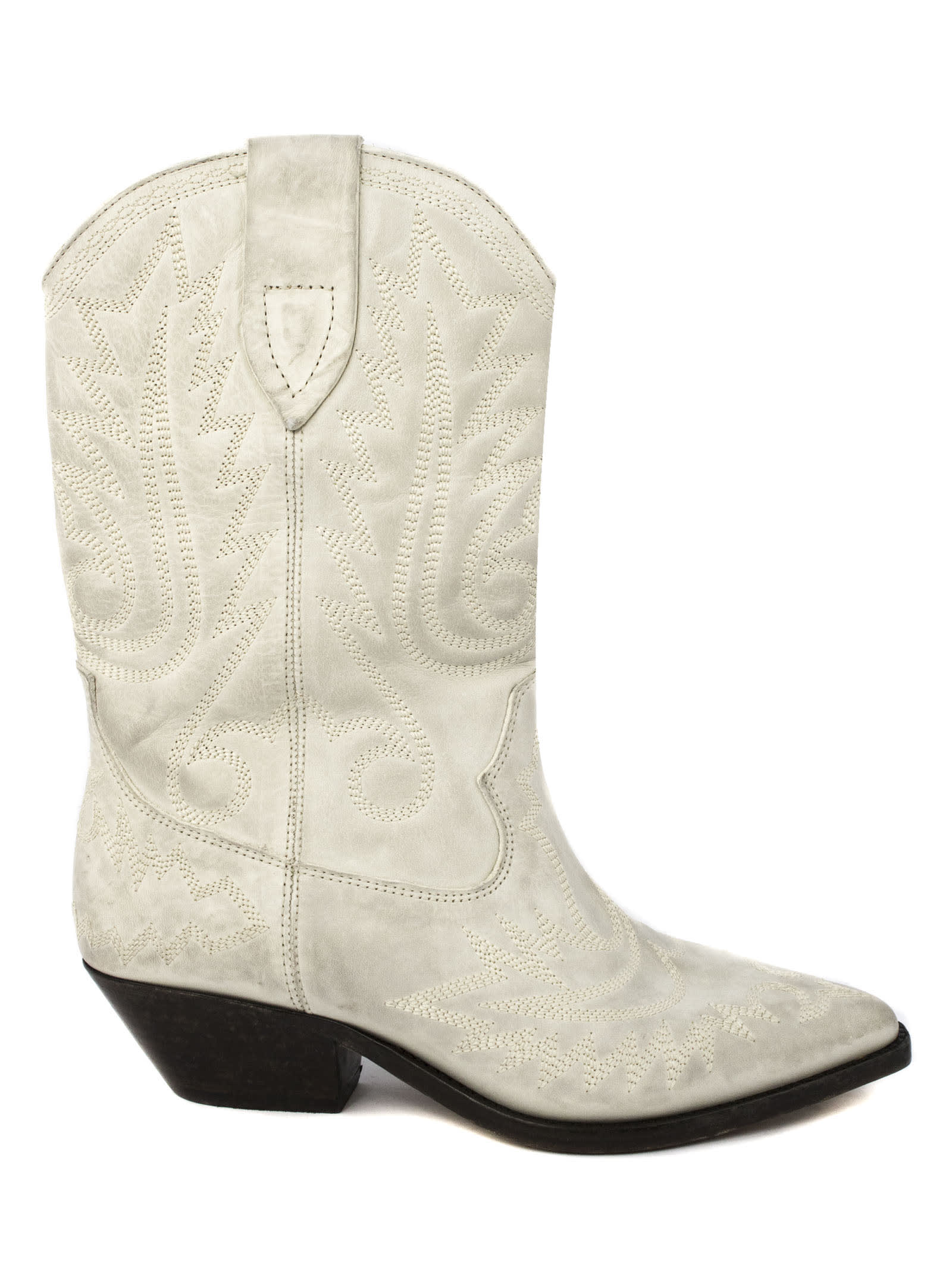 Buy Isabel Marant White Duerto Cowboy Boots online, shop Isabel Marant shoes with free shipping