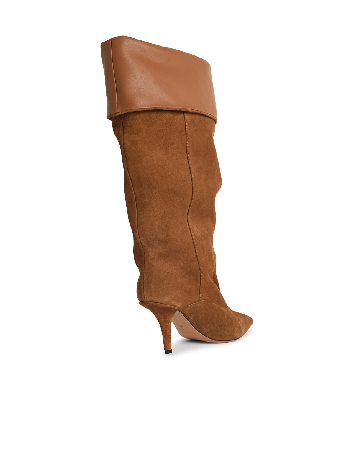 Paris Texas Ines Reverse 75 Suede Cognac Boots In Brown