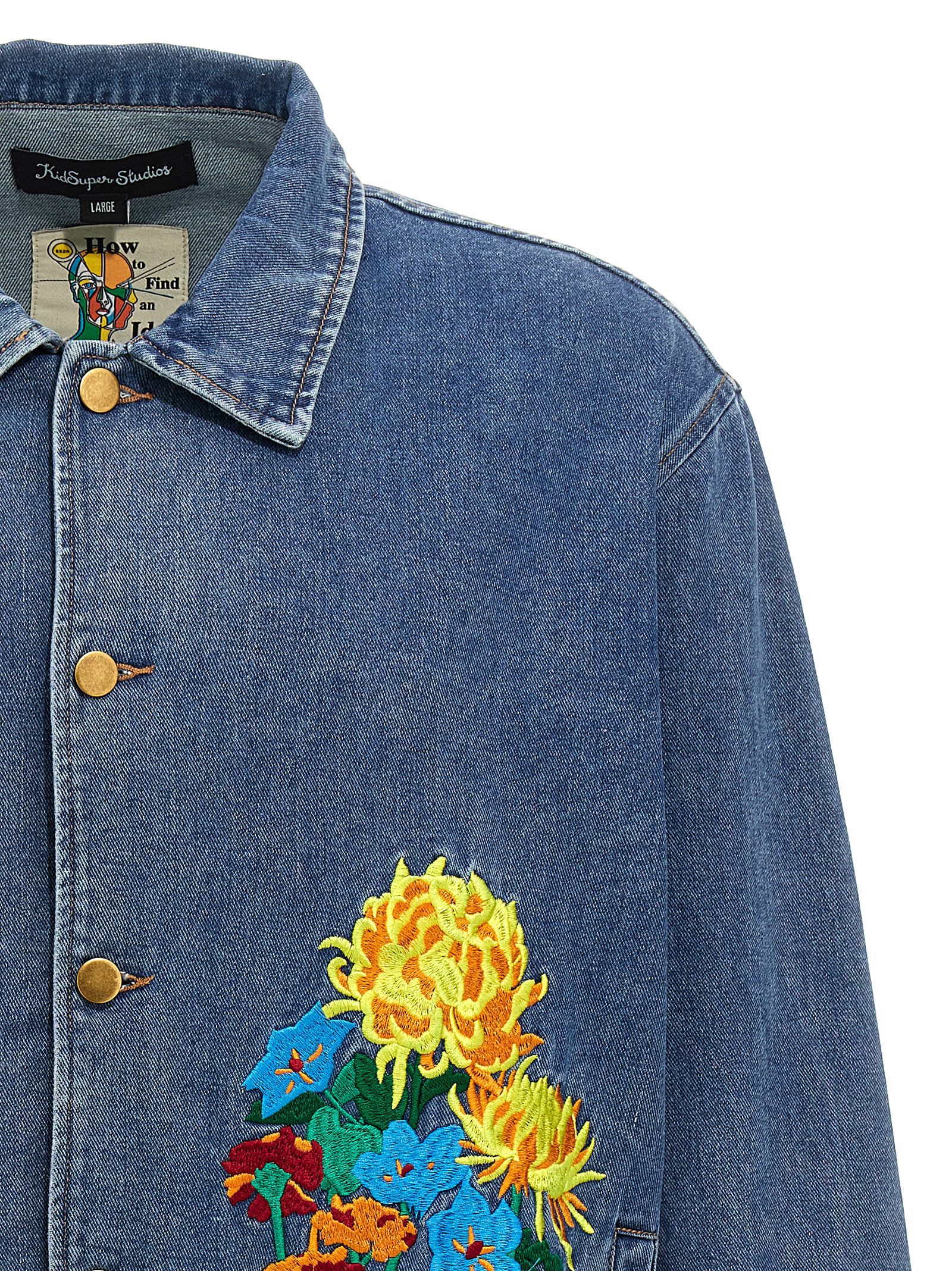 Shop Kidsuper Flower Pots Jacket In Blue