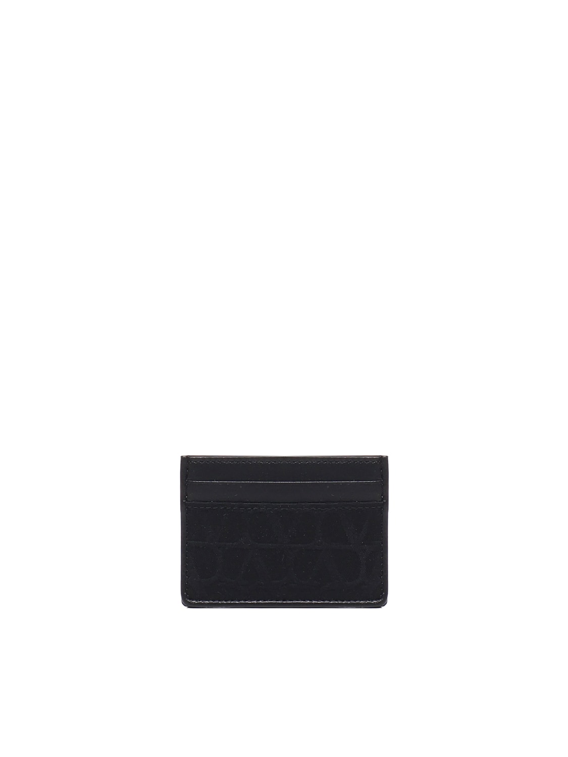 Shop Valentino Calfskin Card Holder In Black