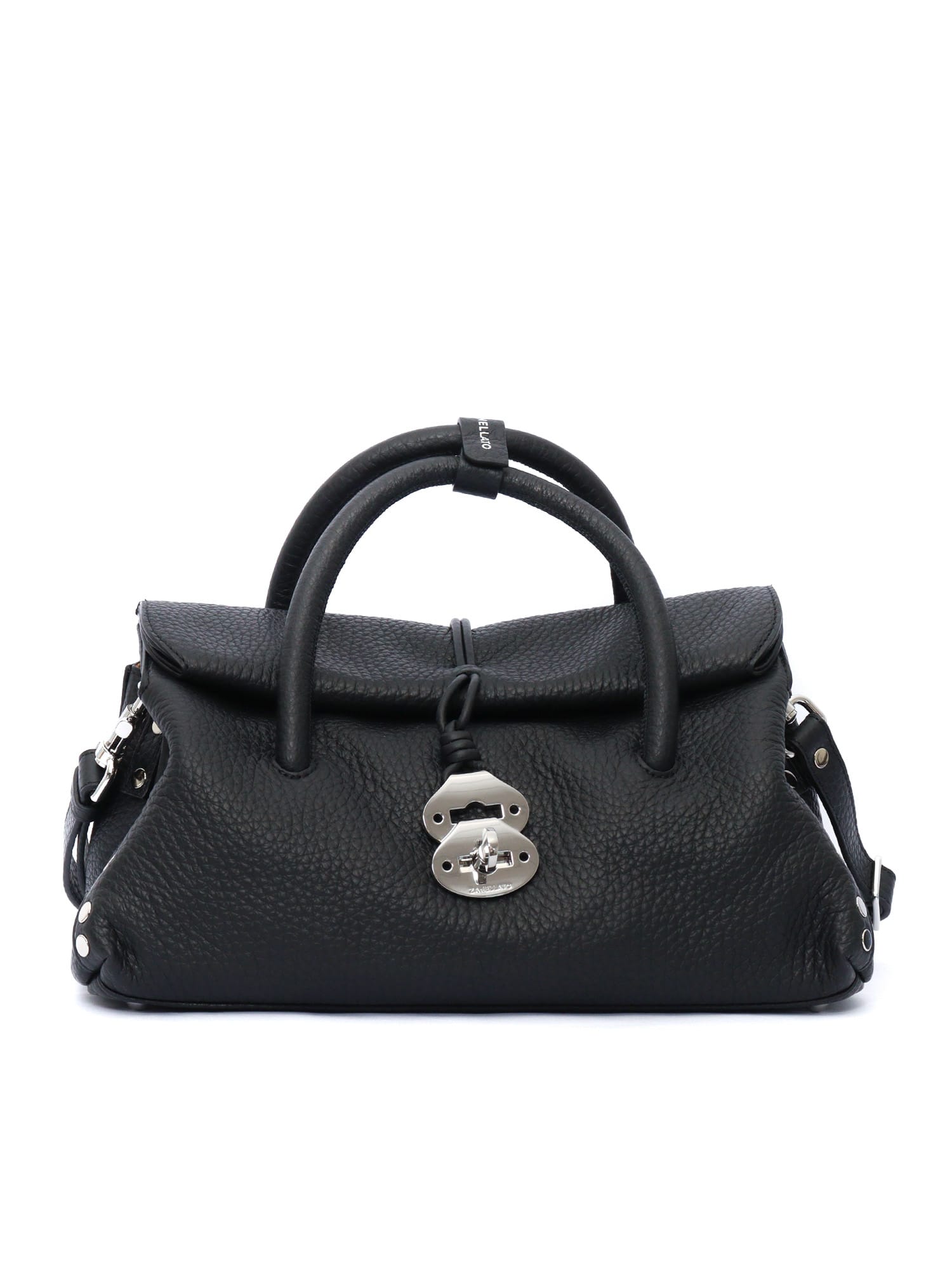 Zanellato Dotta Centauro Small Leather Handbag In Black